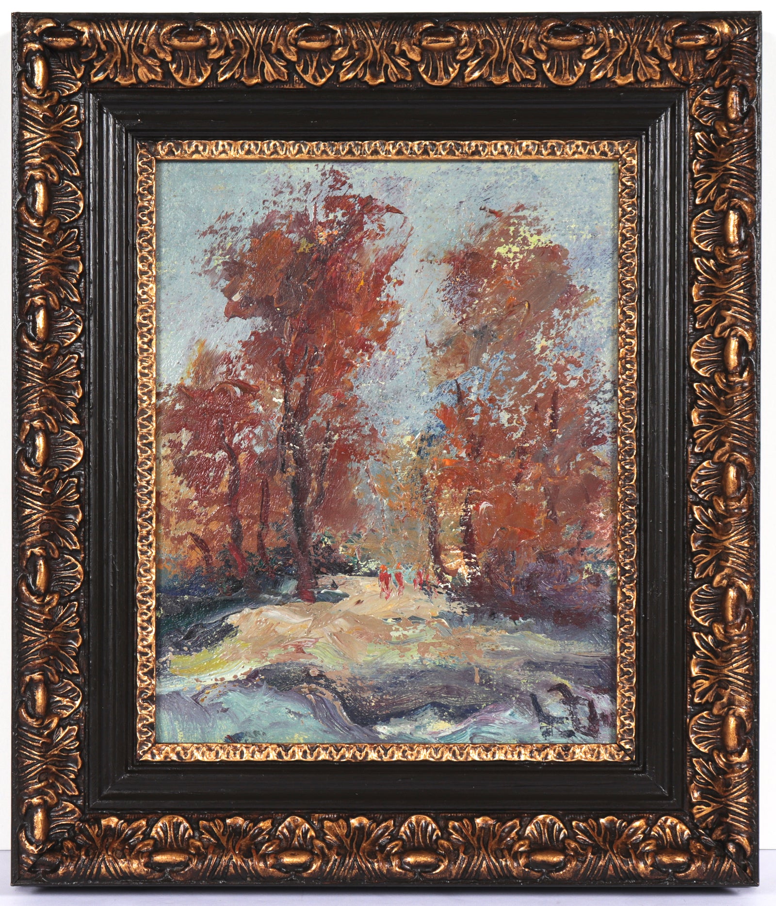 Path Through Autumn Trees <br>20th Century Oil <br><br>#C4815