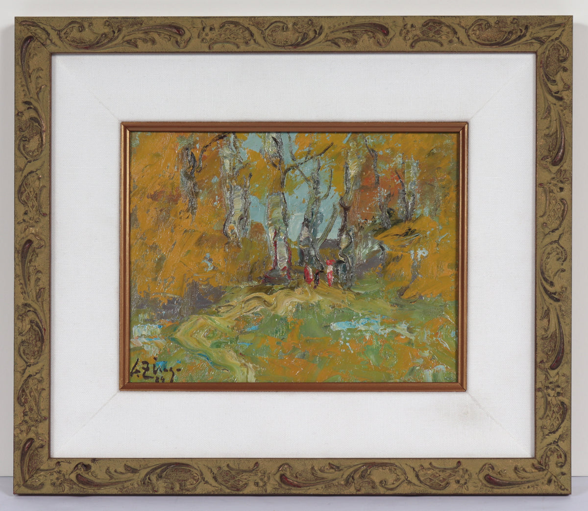 Soviet Impressionist Forest Scene &lt;br&gt;1984 Oil &lt;br&gt;&lt;br&gt;#C4816