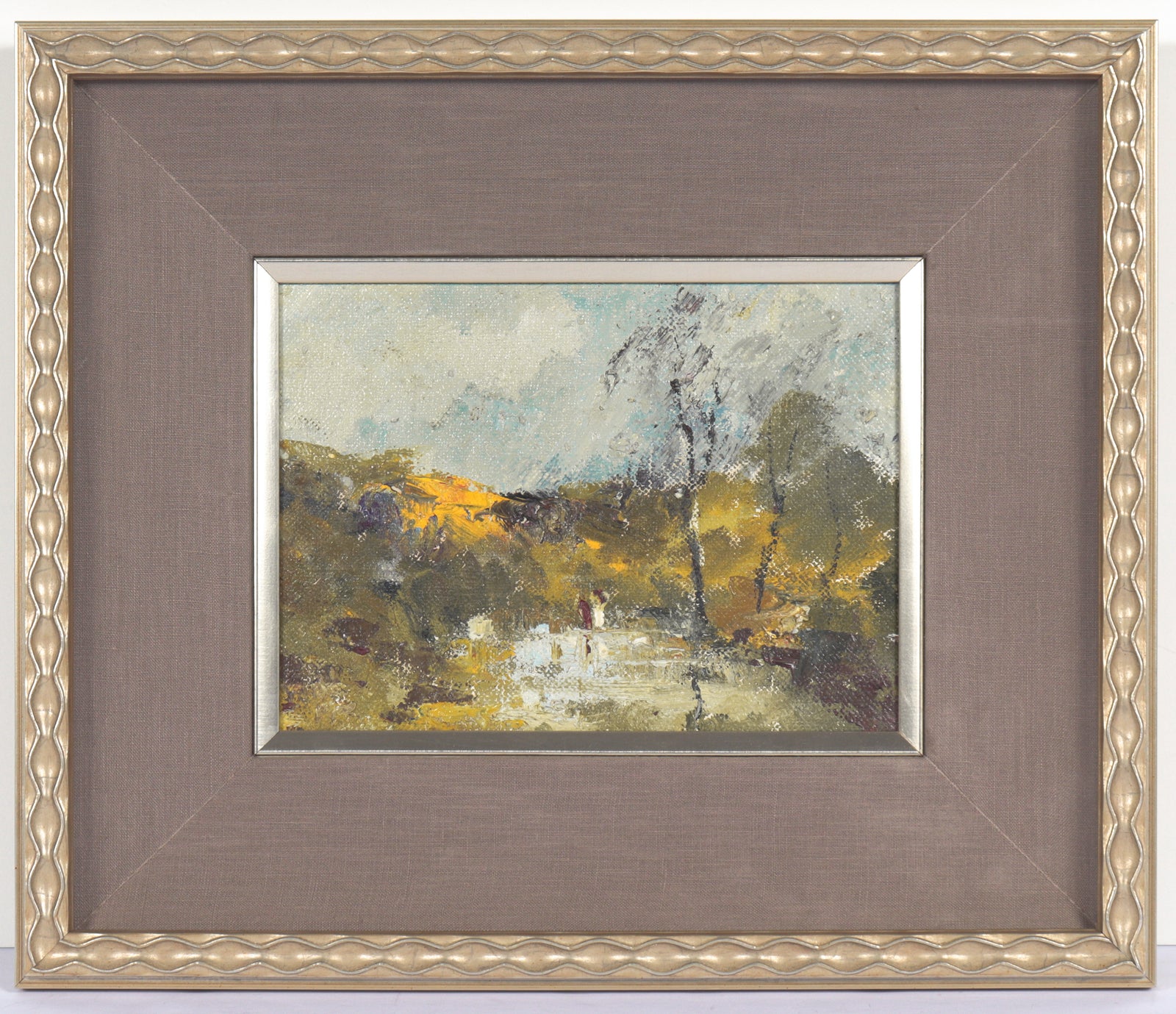 Soviet Impressionist Lake Scene <br>20th Century Oil <br><br>#C4819