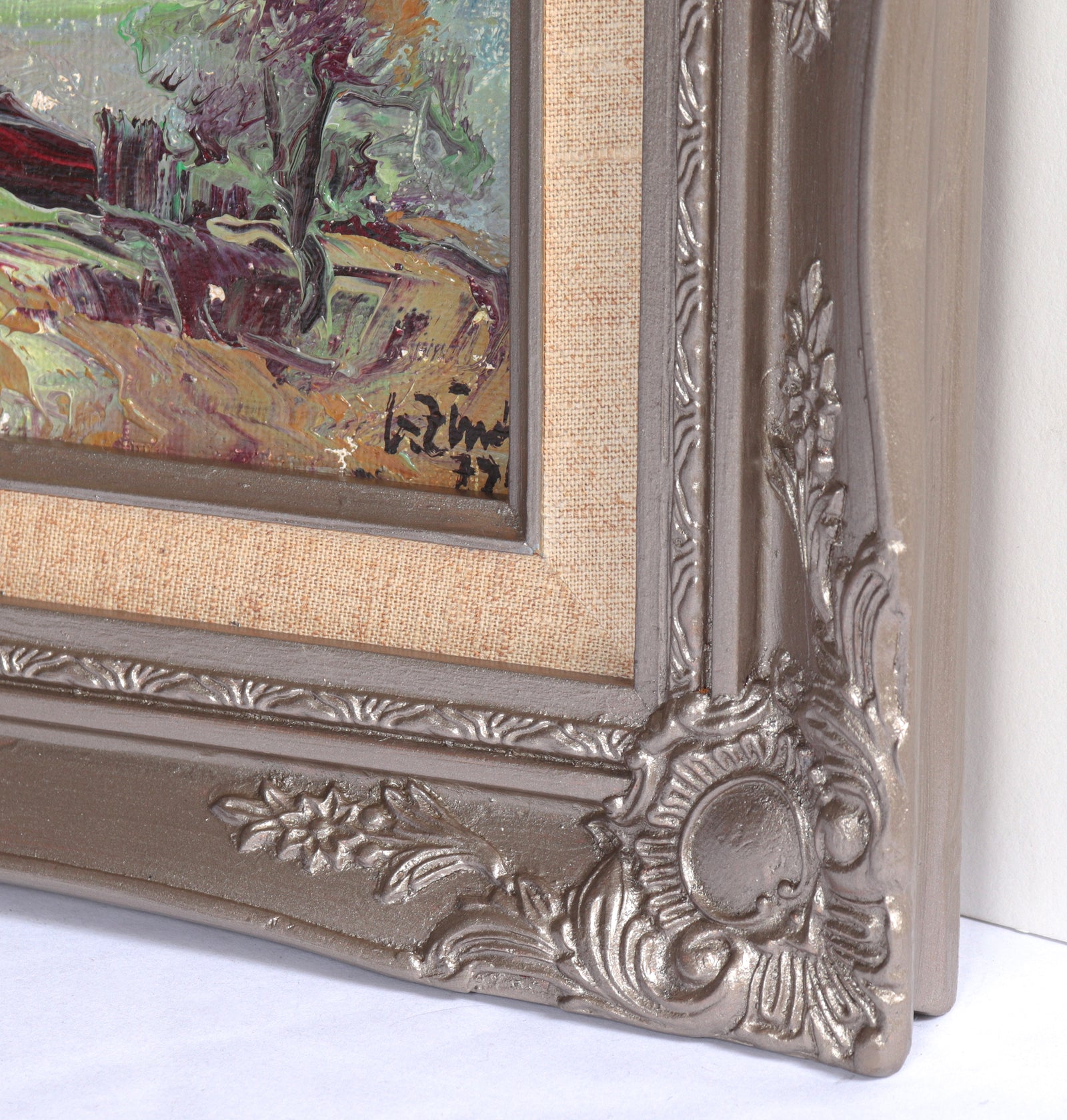 Soviet Impressionist Abstract Landscape <br>Mid Century Oil <br><br>#C4835