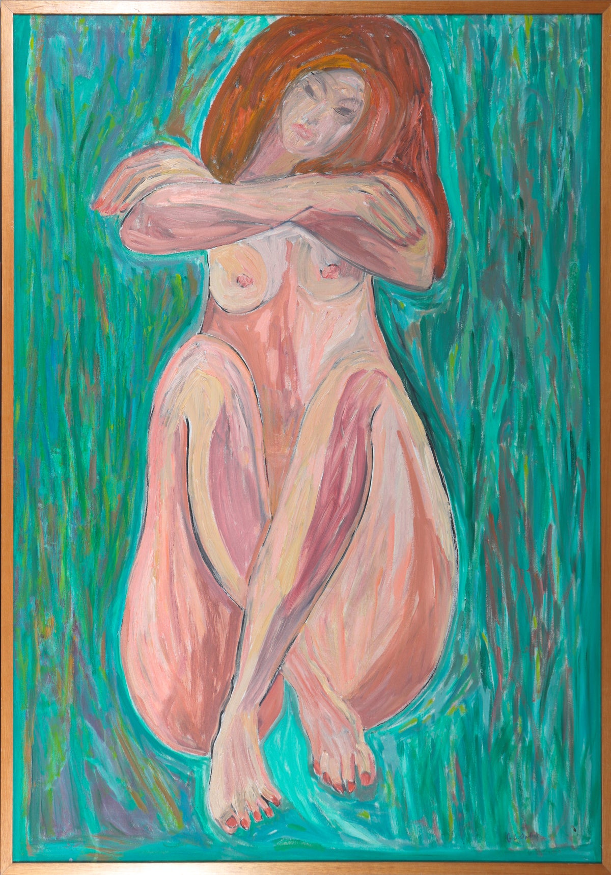 Large Female Nude &lt;br&gt;1960 Oil &lt;br&gt;&lt;br&gt;#C4874