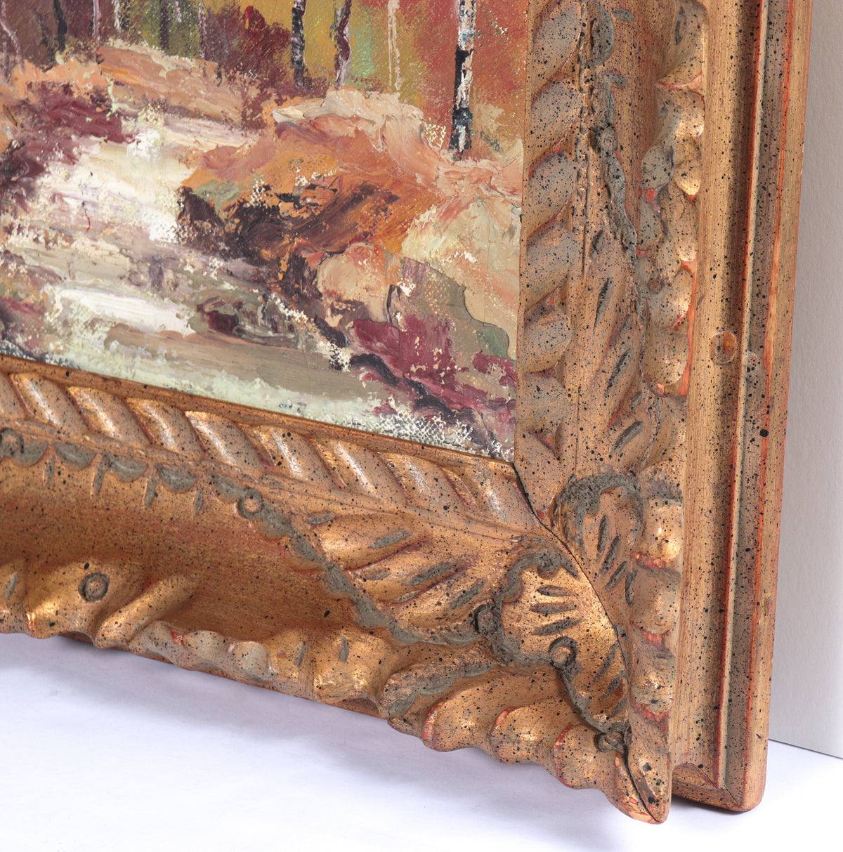 Path Through Autumn Forest <br>Mid Century Oil <br><br>#C4887