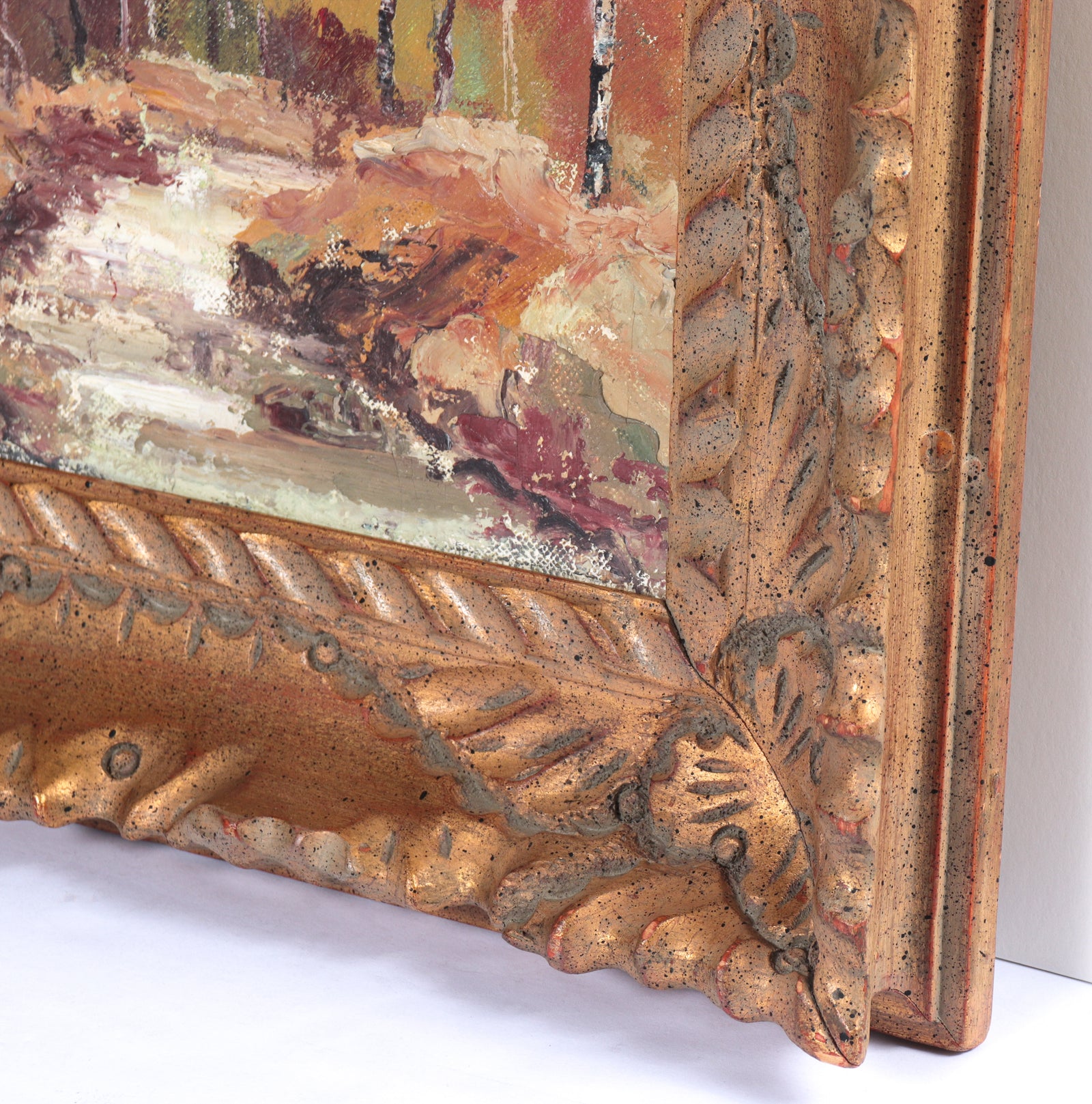 Path Through Autumn Forest <br>Mid Century Oil <br><br>#C4887