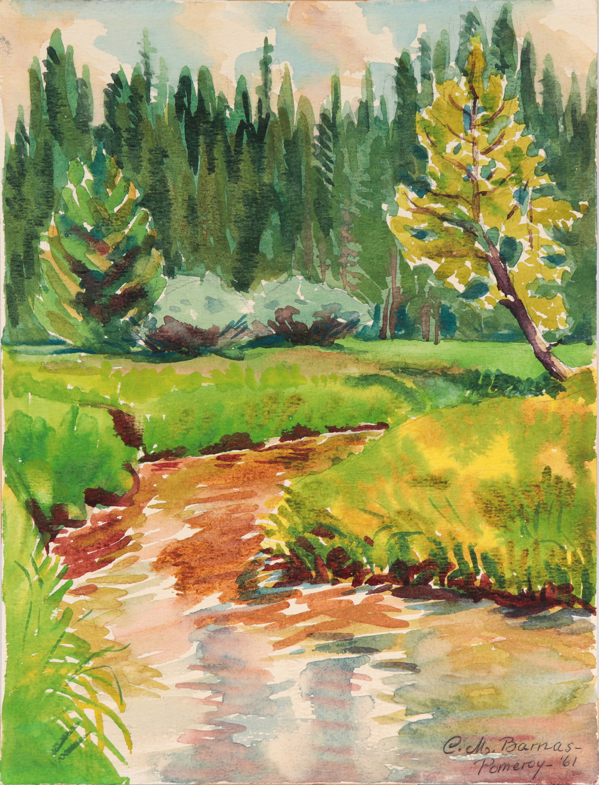 &lt;I&gt;Dersch Meadows&lt;/I&gt; &lt;br&gt;1961 Watercolor&lt;br&gt;&lt;br&gt;#C4909