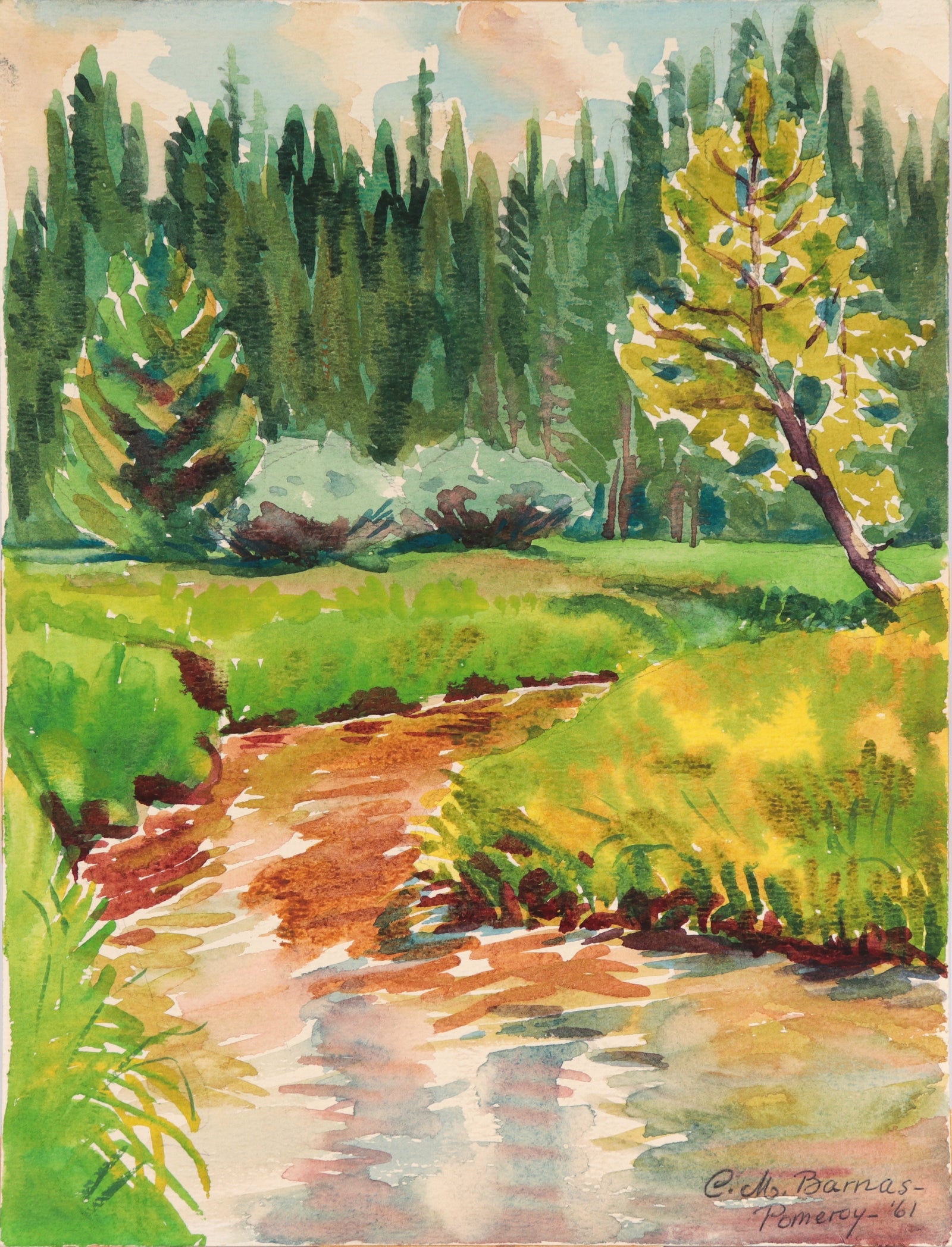 <I>Dersch Meadows</I> <br>1961 Watercolor<br><br>#C4909