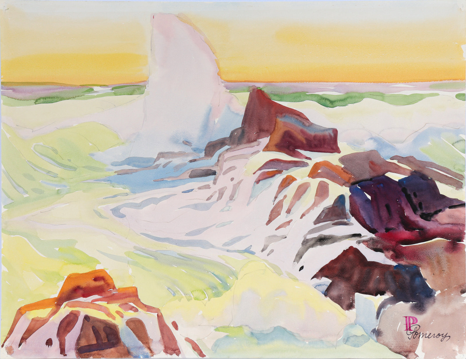 Northern California Shore Study<br>20th Century Watercolor<br><br>#C4910