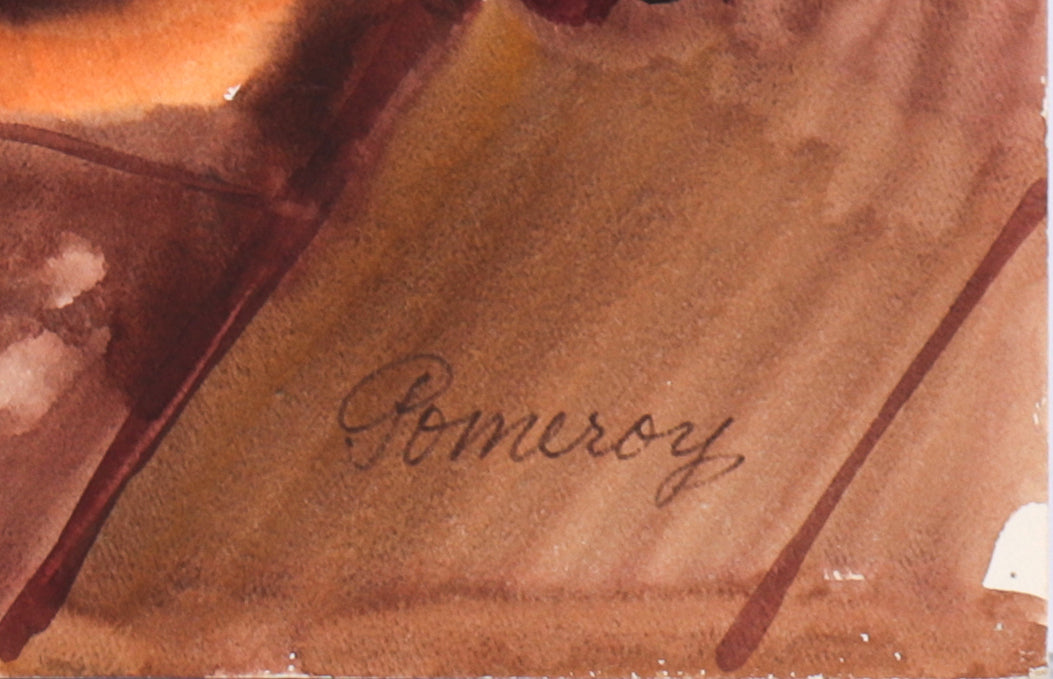 Ranunculas & Drape Still-Life<br>20th Century Watercolor<br><br>#C4912