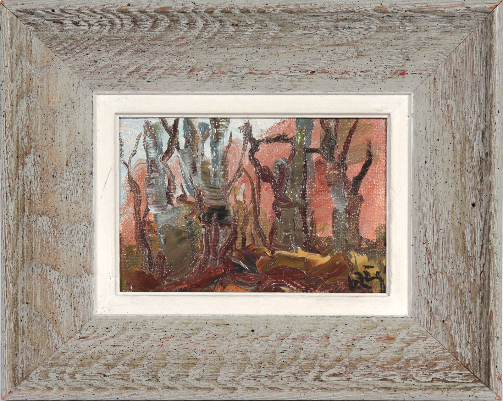 Soviet Impressionist Abstracted Treescape <br>20th century Oil<br><br>#C4930