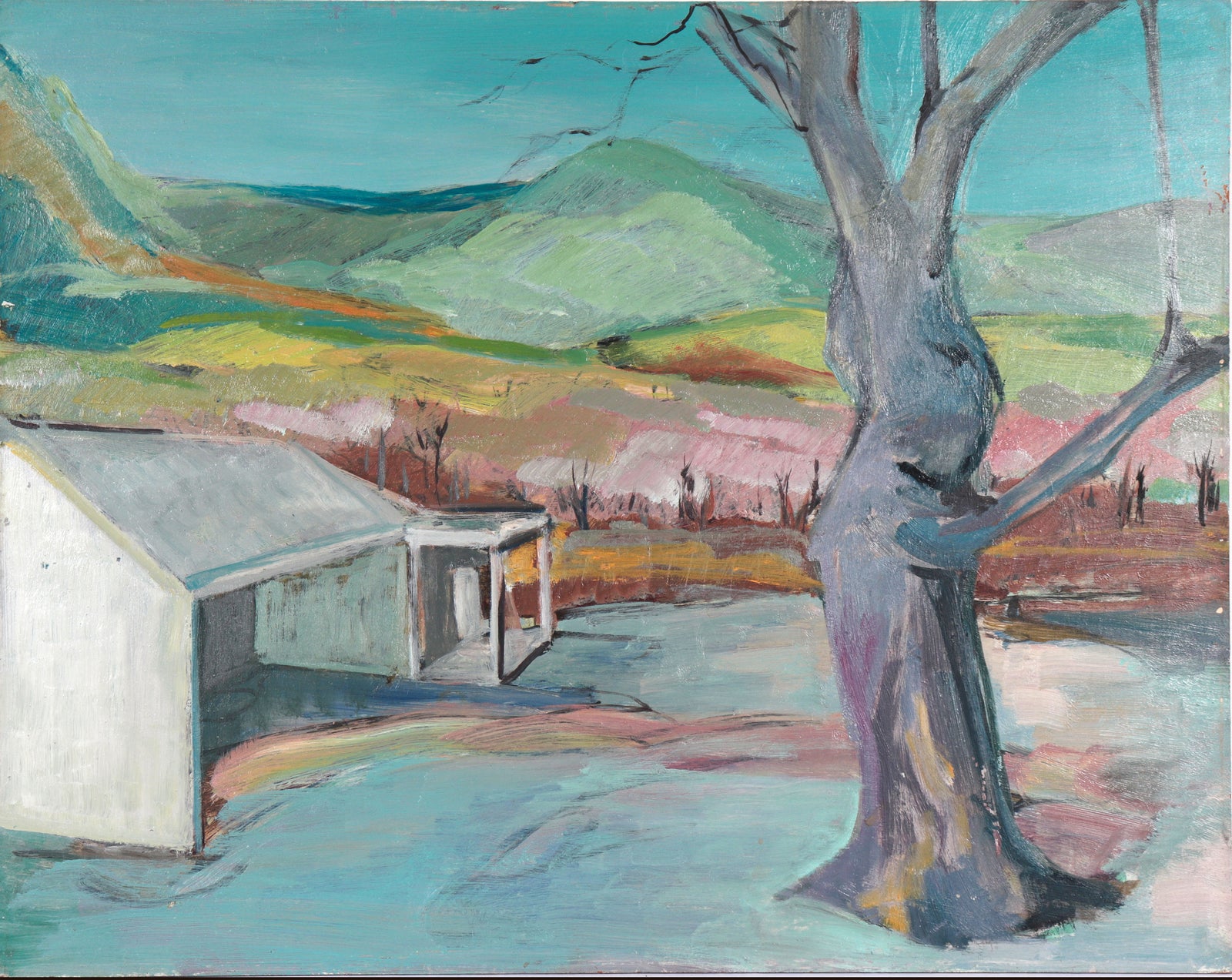 Regionalist Cool-Toned Landscape<br>20th Century Oil<br><br>#C4932