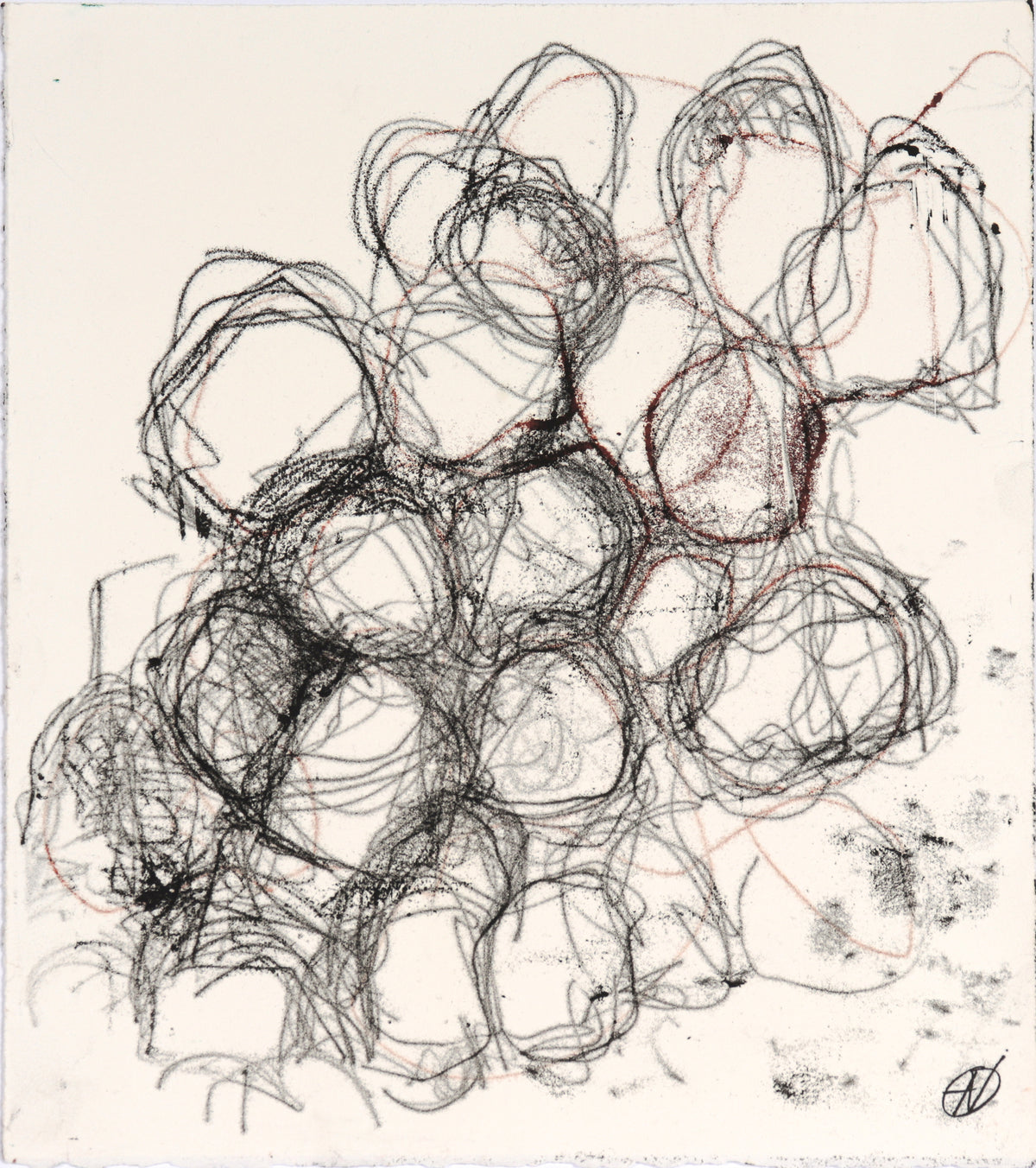Circular Abstraction&lt;br&gt;20th Century Ink Transfer Print&lt;br&gt;&lt;br&gt;#C4940