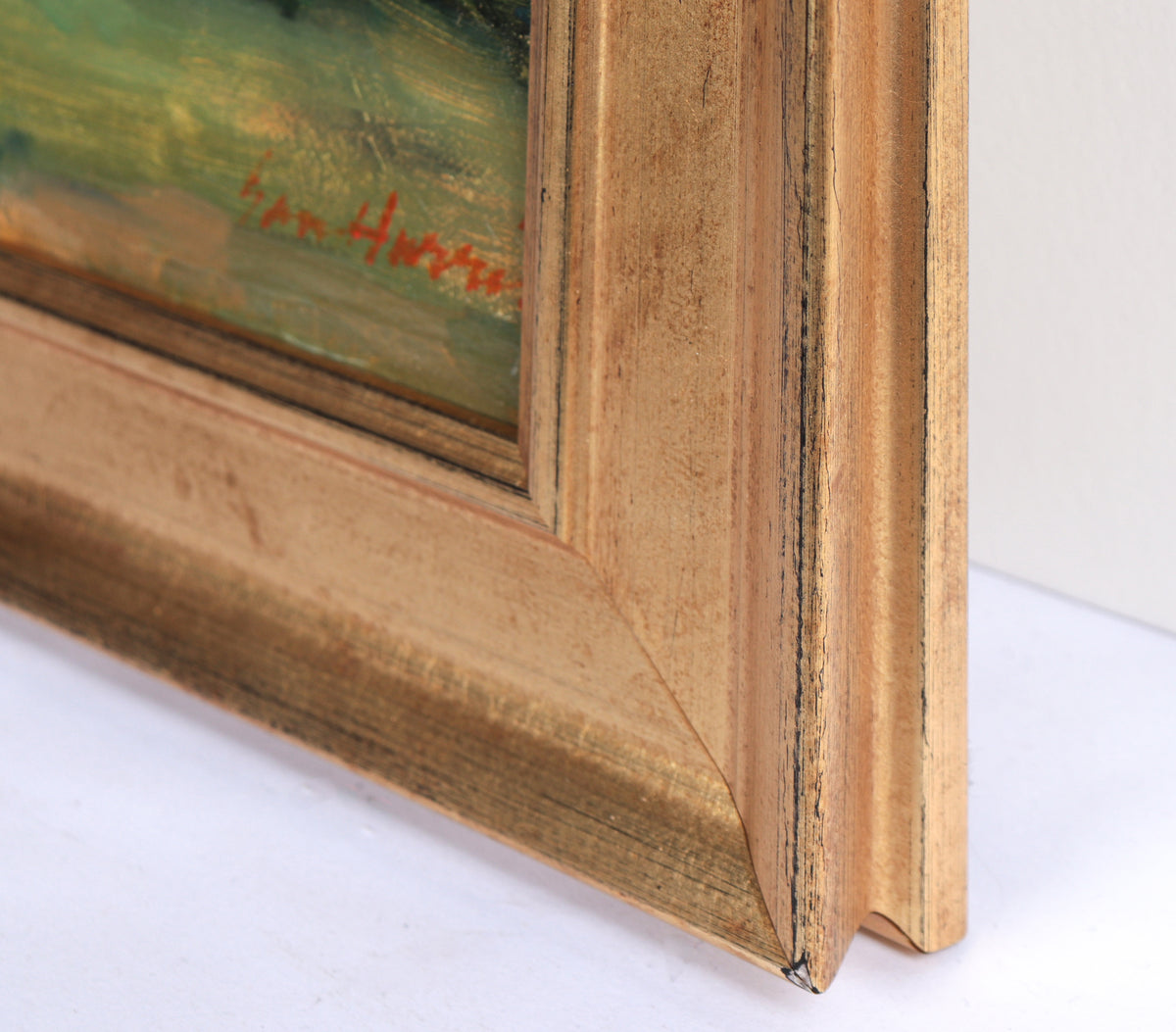 Figures at a Cove <br>20th Century Oil on Board<br><br>#C4977