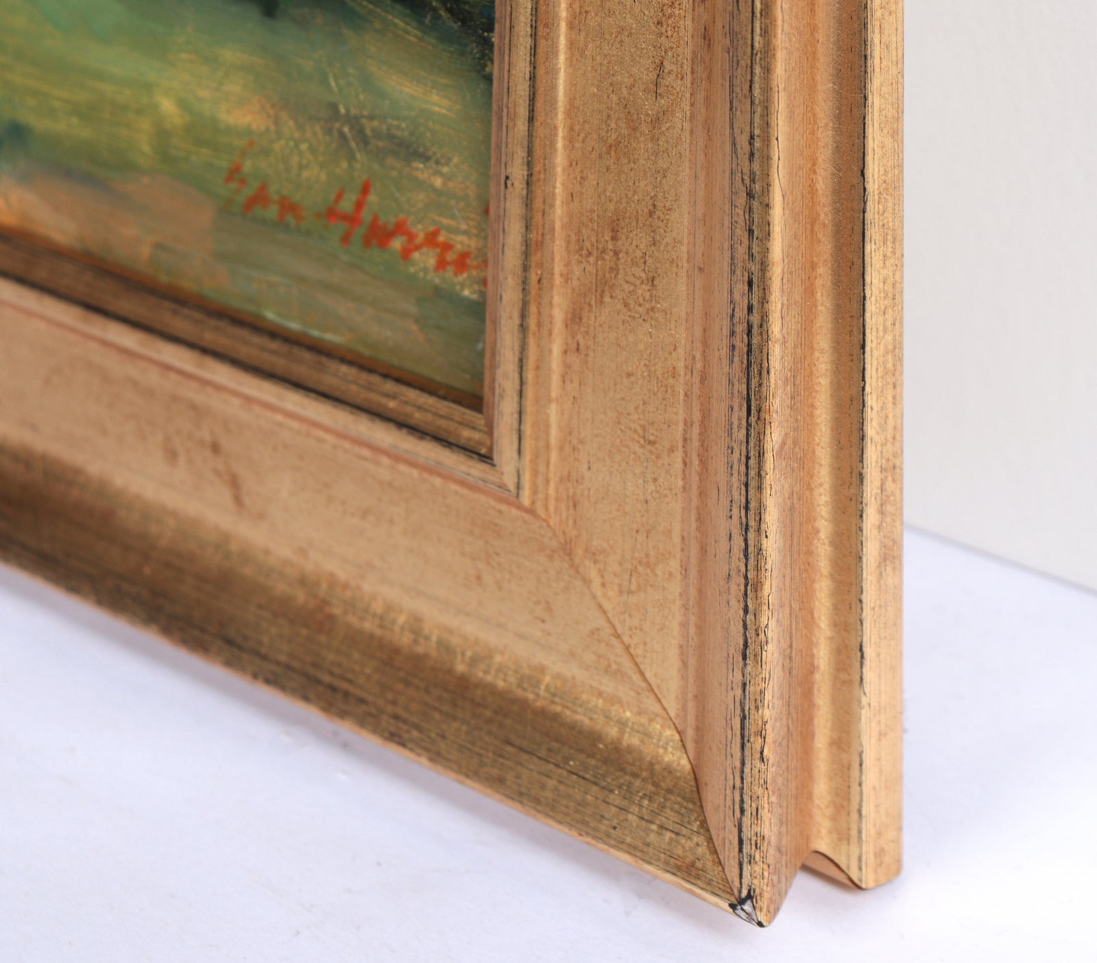 Figures at a Cove <br>20th Century Oil on Board<br><br>#C4977