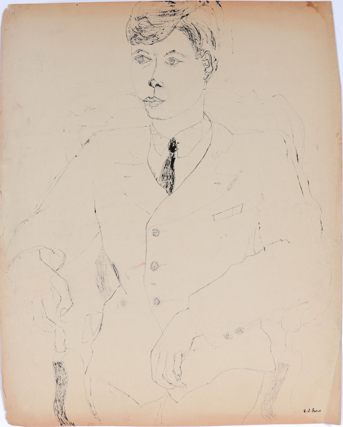 Seated Figure in a Suit&lt;br&gt;1942 Ink&lt;br&gt;&lt;br&gt;#C5011