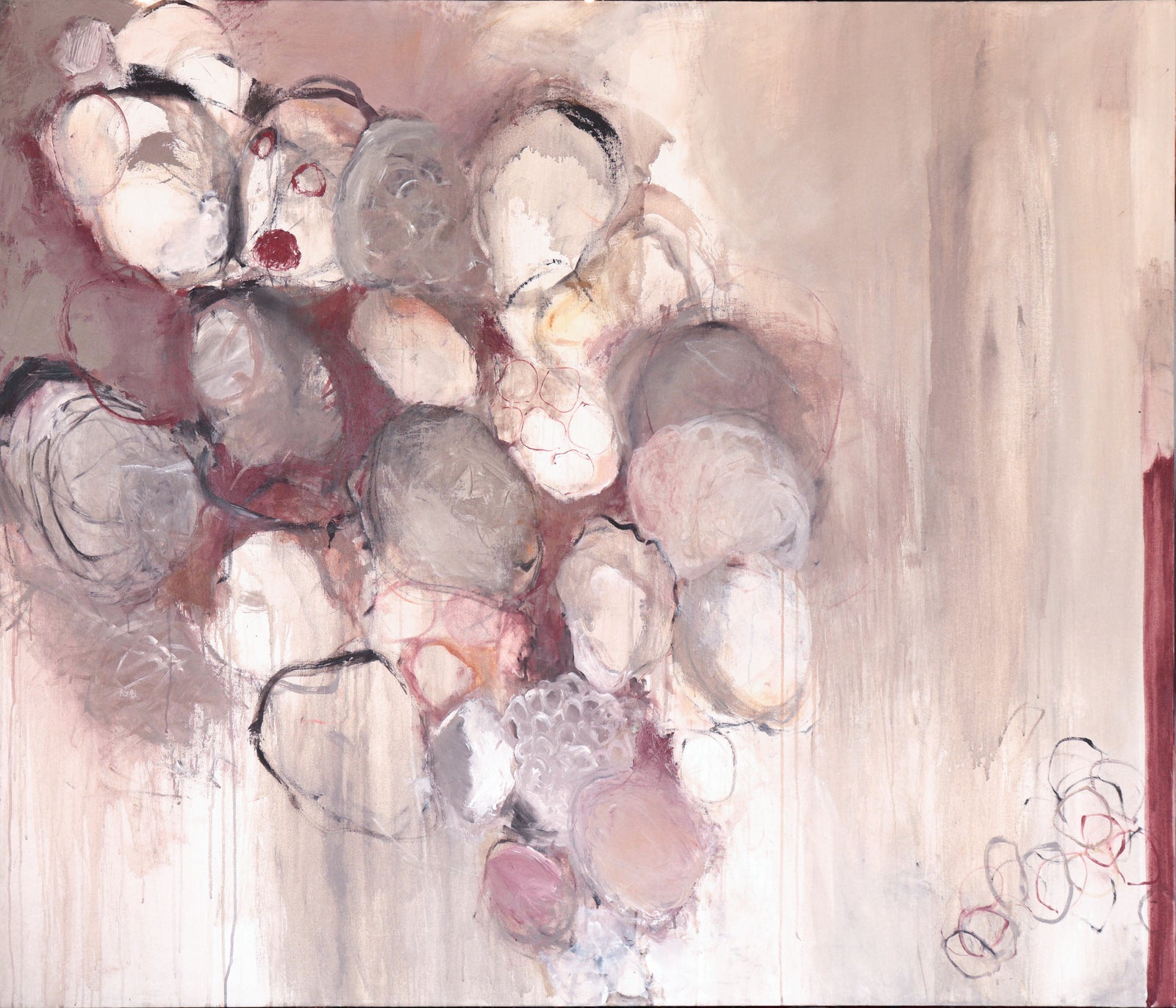 Clustered Circular Abstract<br>1999 Acrylic<br><br>#C5017