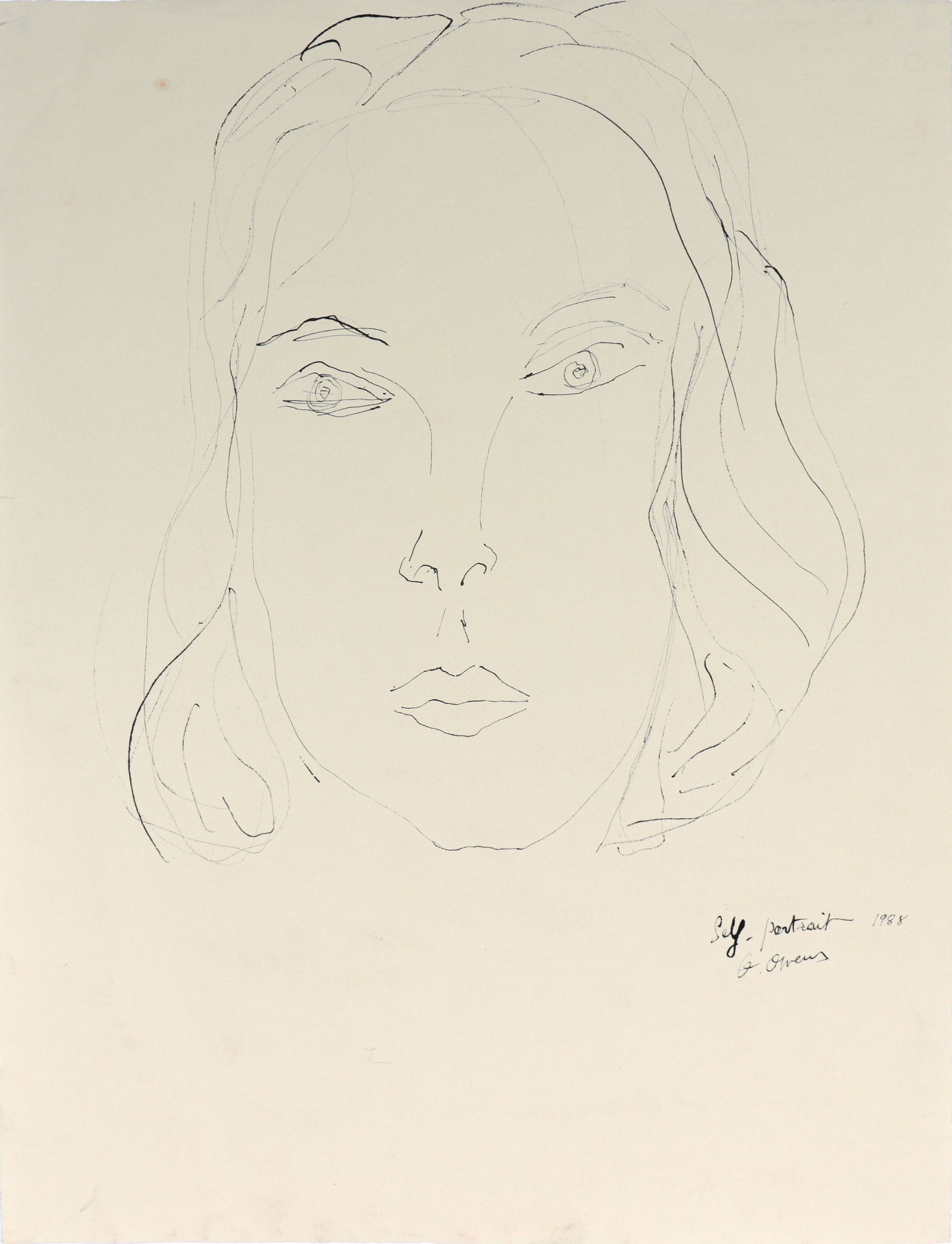 <I>Self-Portrait</I> <br>1988 Ink<br><br>#C5022