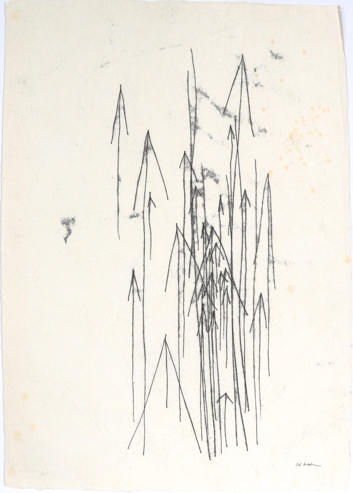 Monochromatic Arrow Abstract&lt;br&gt;20th Century Ink Transfer Print&lt;br&gt;&lt;br&gt;#C5060