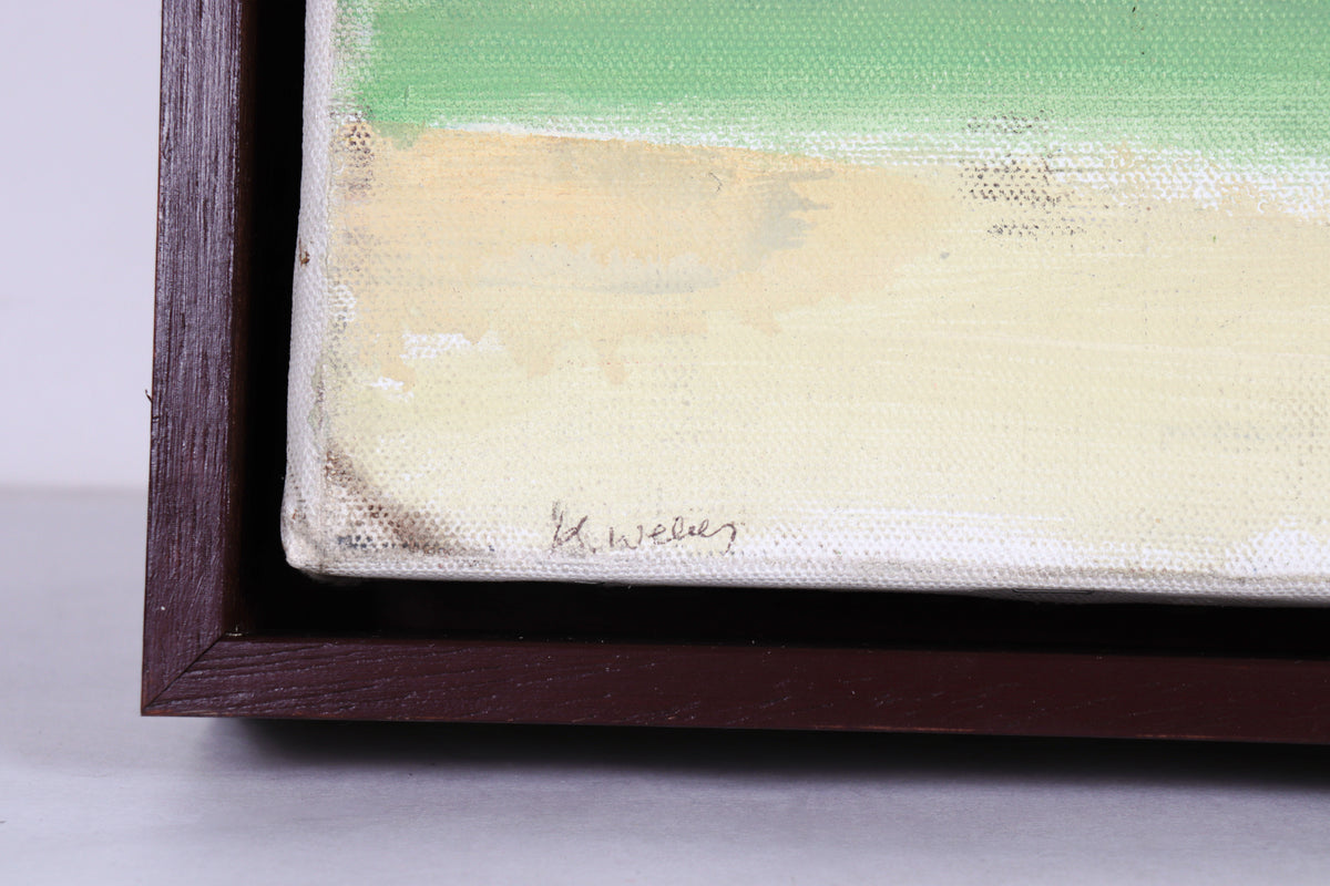 Expressionist Trees & Rooftops <br>1968 Oil & Graphite <br><br>#C5099