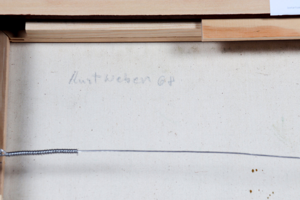 Expressionist Trees & Rooftops <br>1968 Oil & Graphite <br><br>#C5099