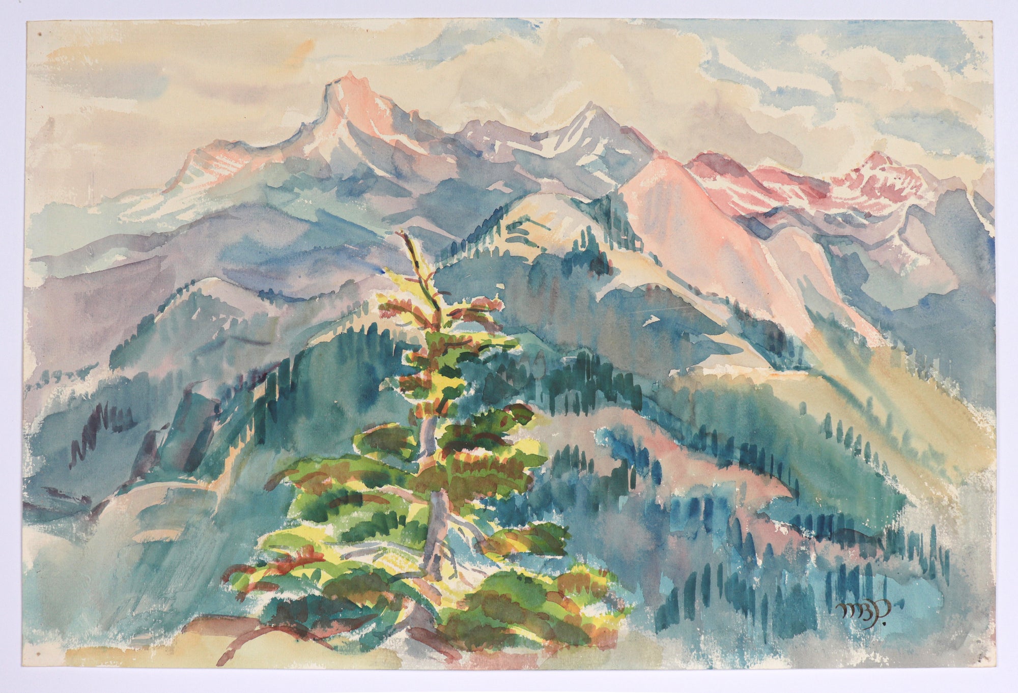 <I>View of the High Country</I> <br>1966 Watercolor<br><br>#C5184
