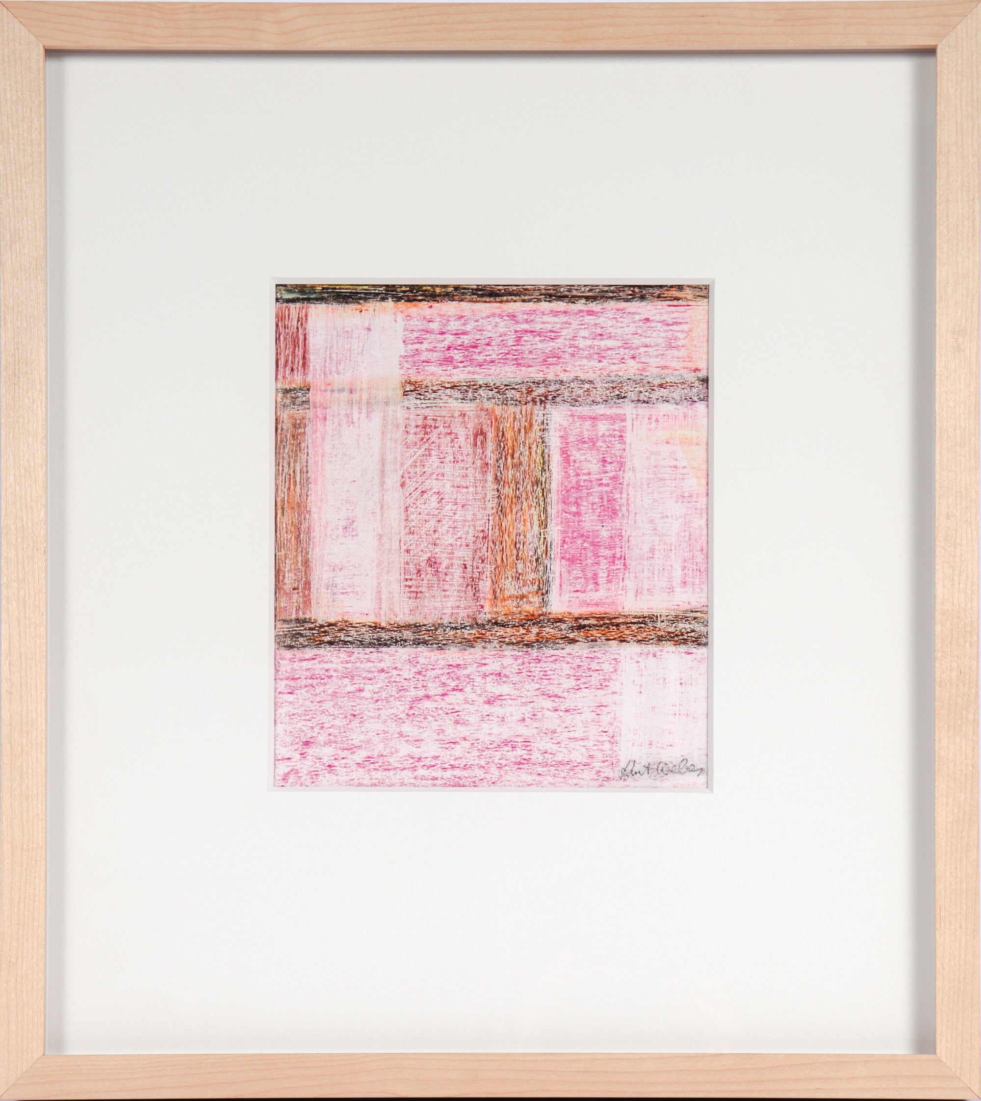 Pink Color Block Abstract <br>20th Century Mixed Media Print <br><br>#C5220