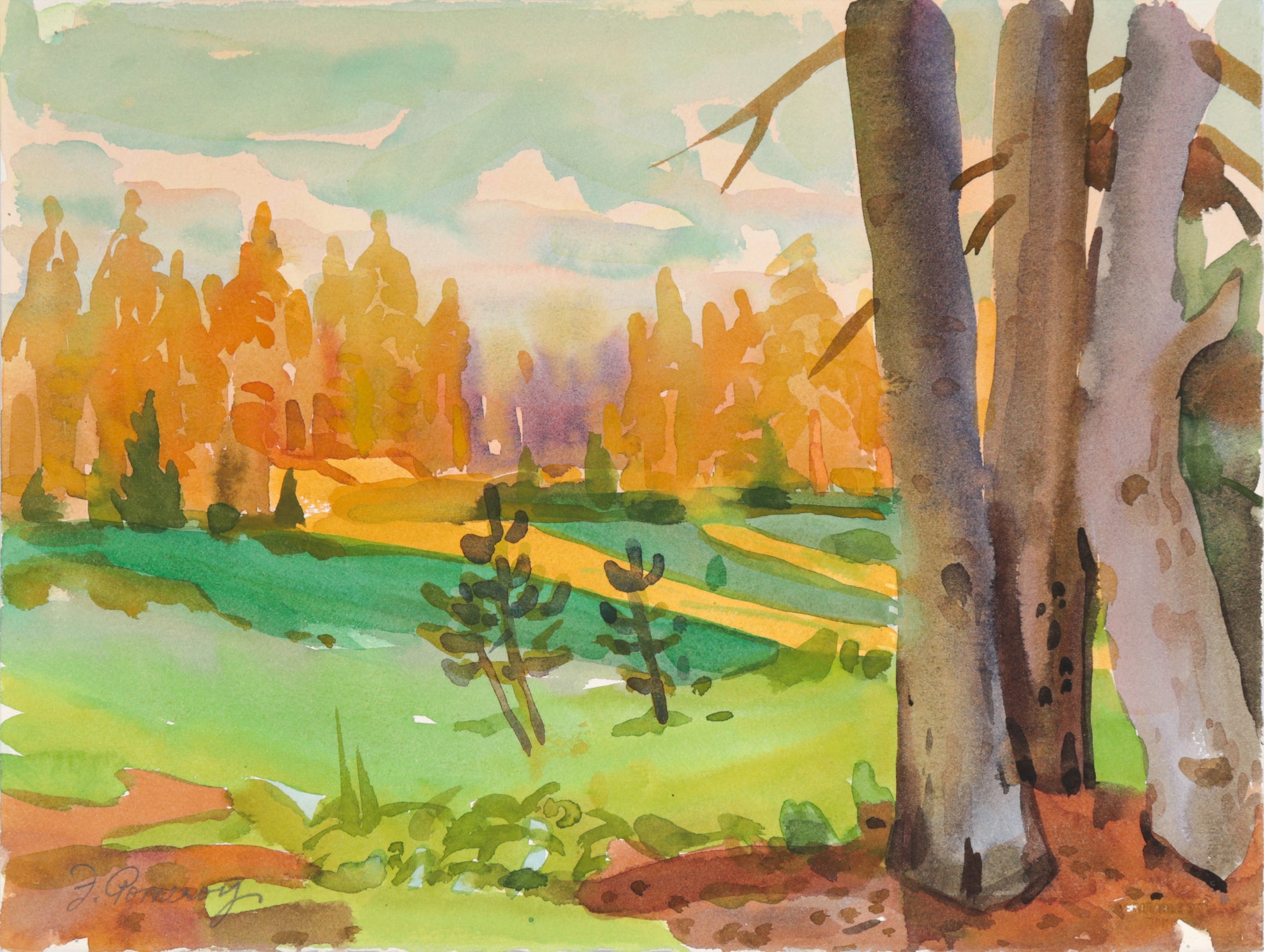 <I>Sierra Meadow</I> <br>1985 Watercolor<br><br>#C5248