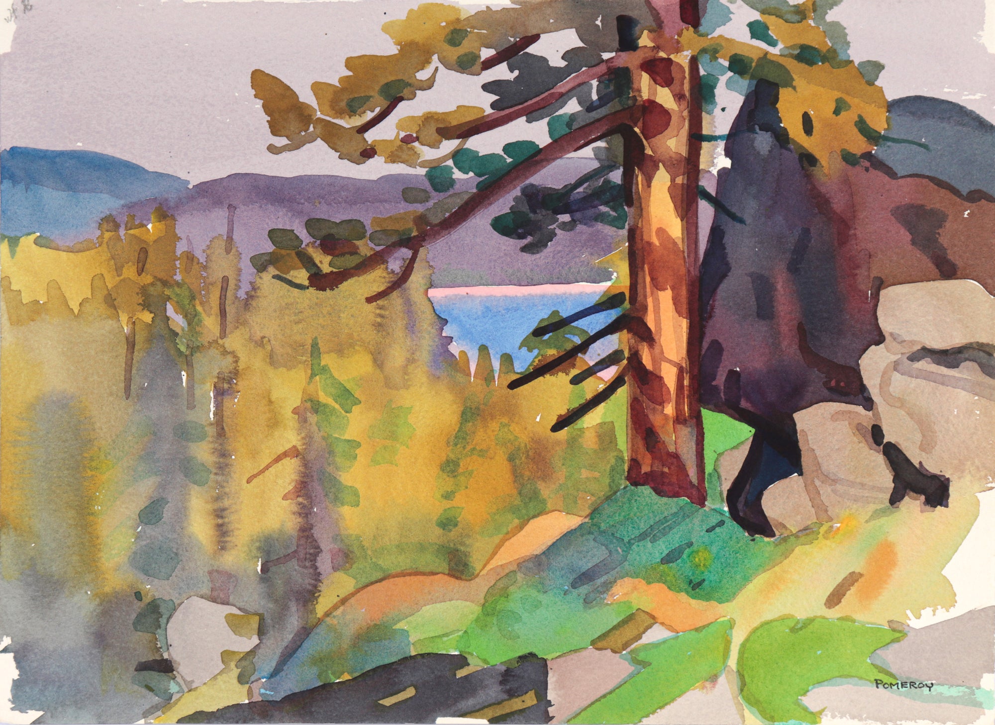 <I>Above Alpine Lake</I> <br>20th Century Watercolor<br><br>#C5250