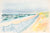 Calm Abstracted Beach Scene<br>20th Century Gouache<br><br>#C5252