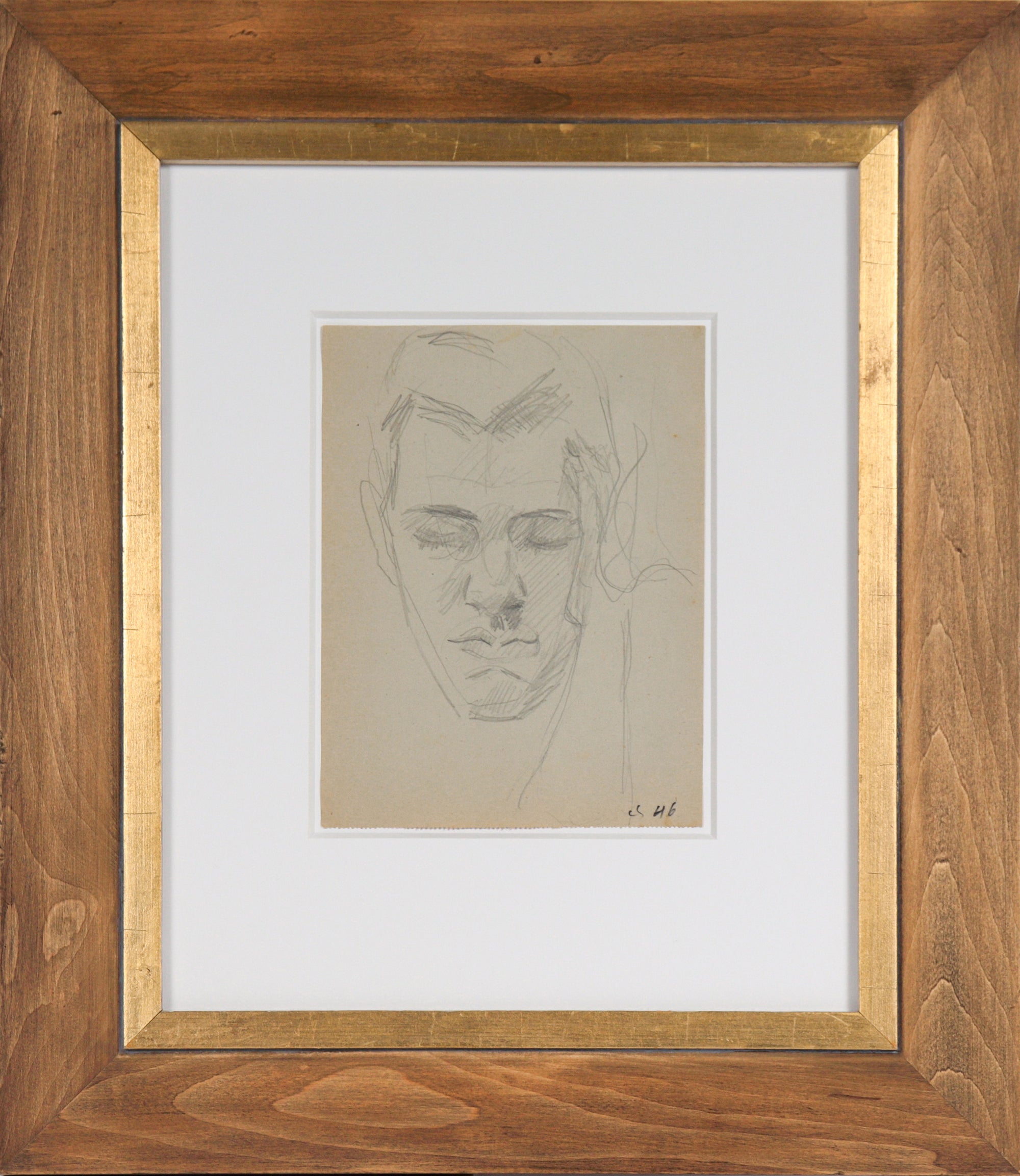 Artist Self-Portrait Study<br>1946 Graphite<br><br>#C5298