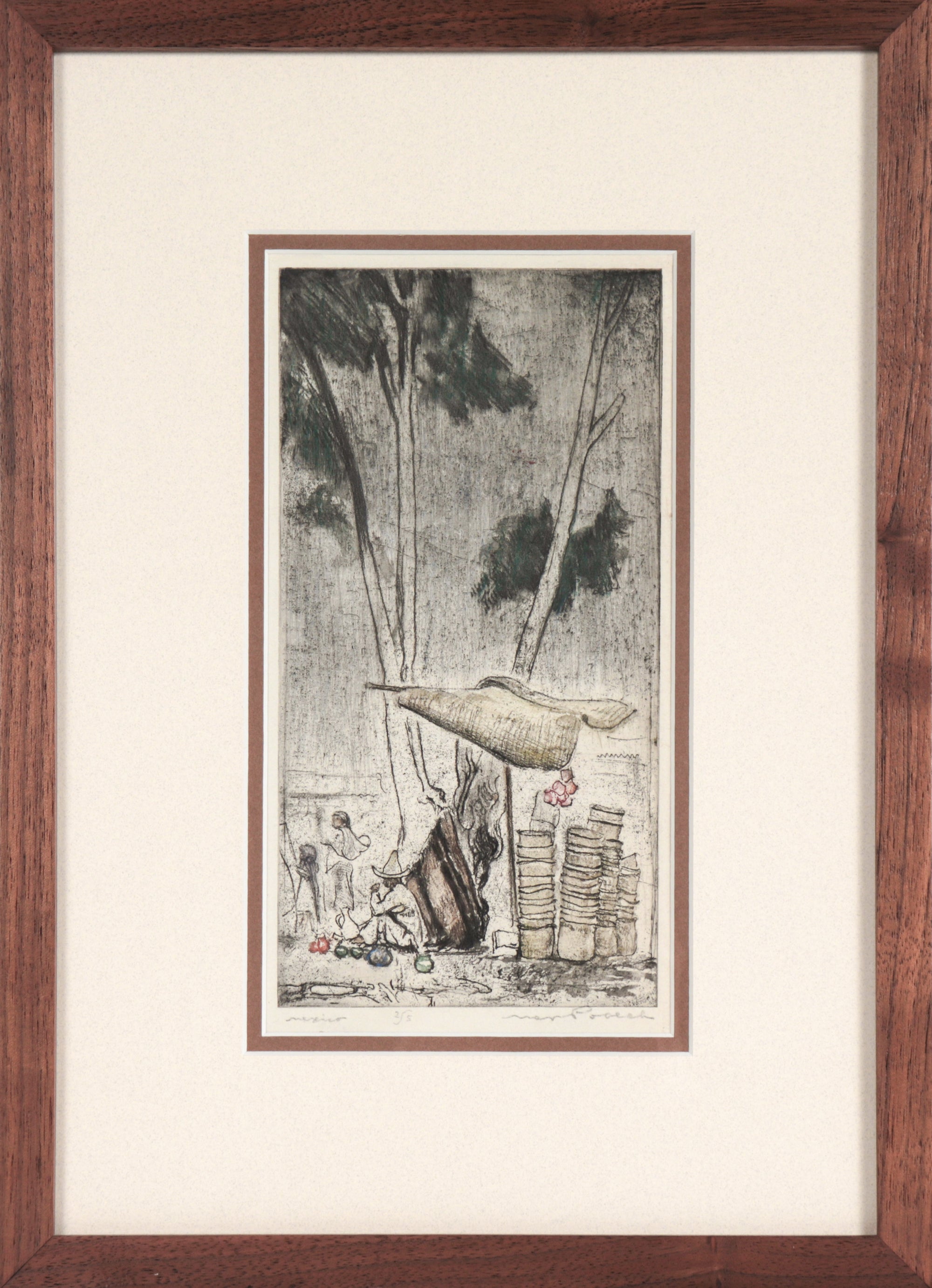 <I>Mexico</I> <br>Early 20th Century Etching<br><br>#C5333