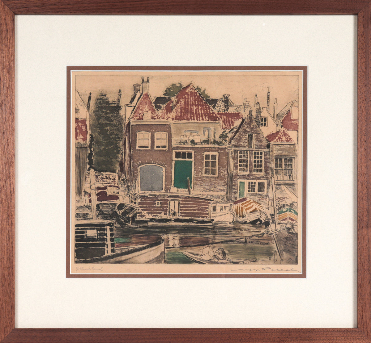 &lt;I&gt;Holland Canal&lt;/I&gt; &lt;br&gt;Early 20th Century Etching&lt;br&gt;&lt;br&gt;#C5336
