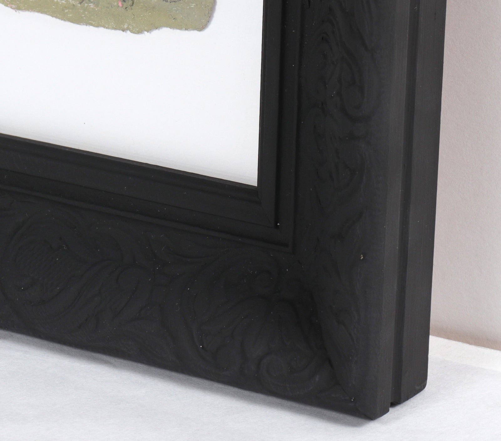 Green & Black Gestural Abstract I<br>20th century Oil on Paper<br><br>#C5368