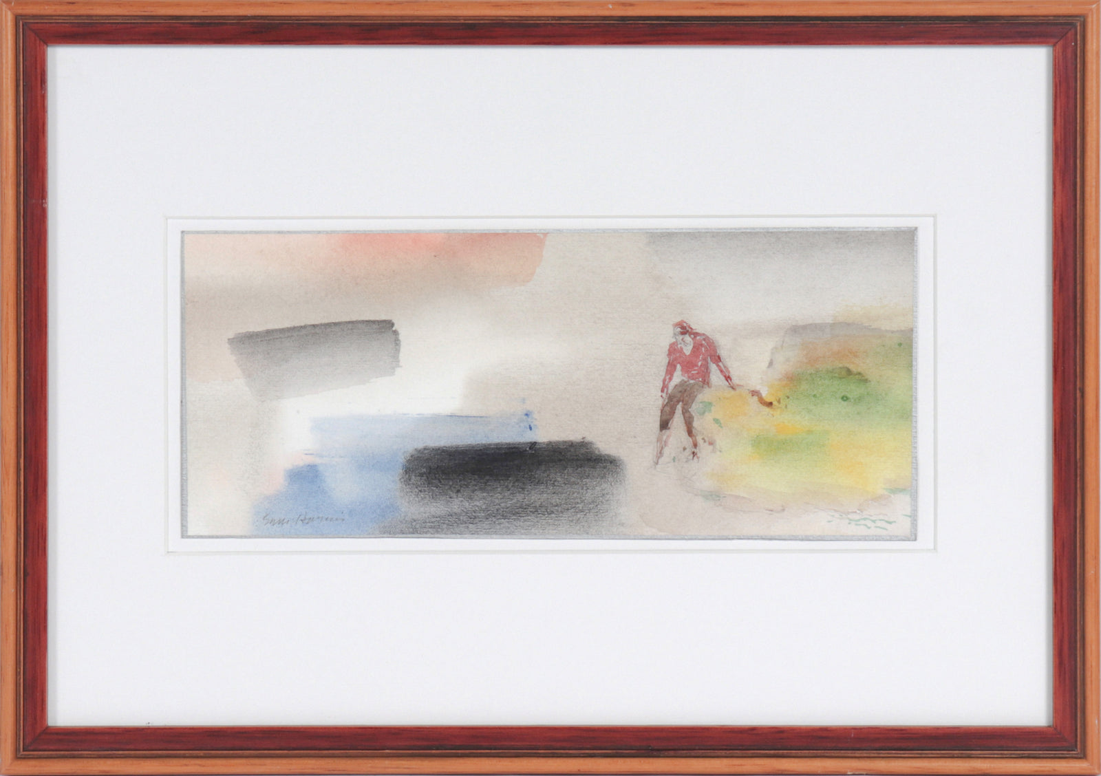 Figure in the Abstract<br>20th Century Watercolor<br><br>#C5370