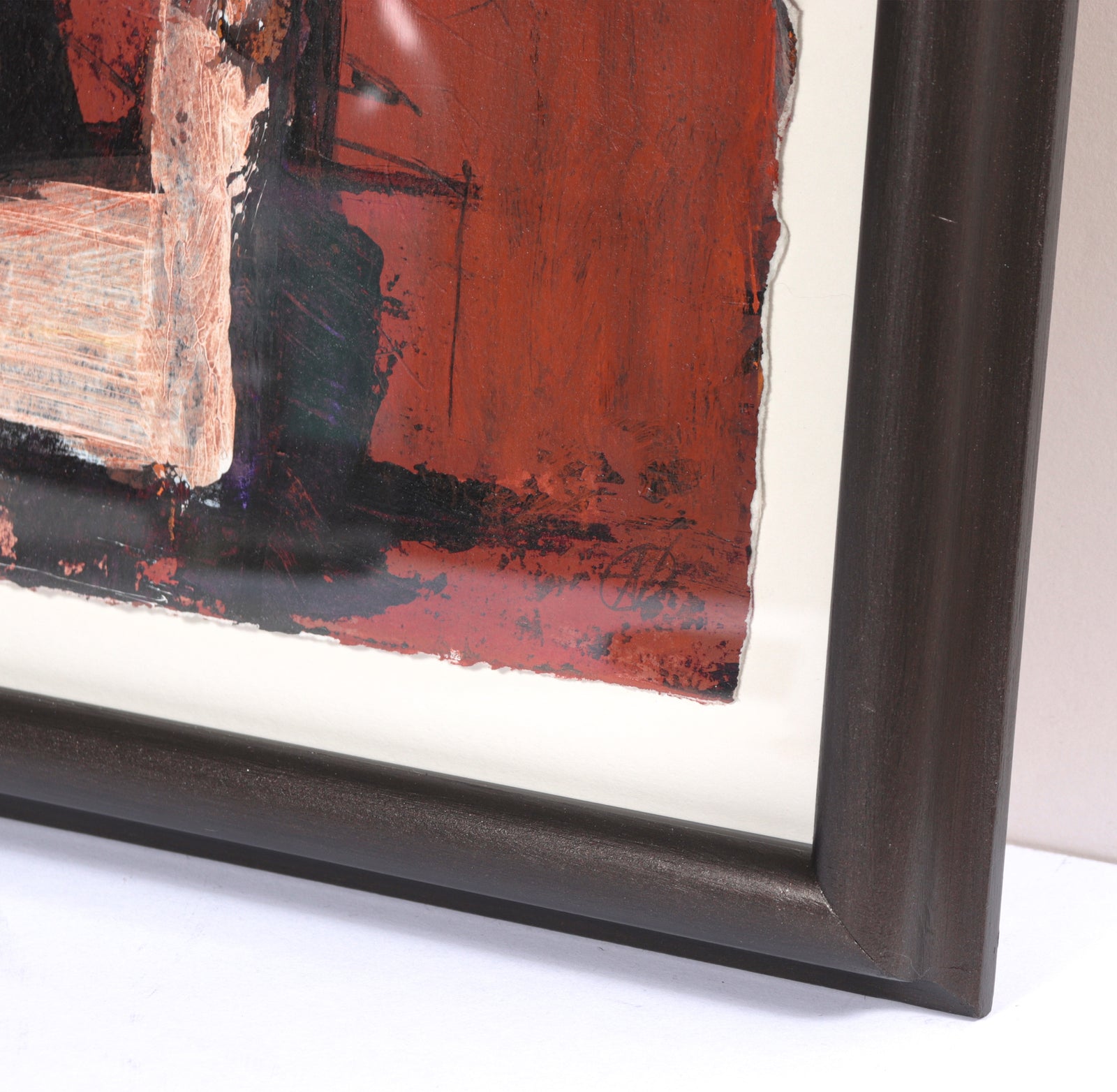 Red & Black Gestural Abstract<br>Mixed-Media on Paper<br><br>#C5460