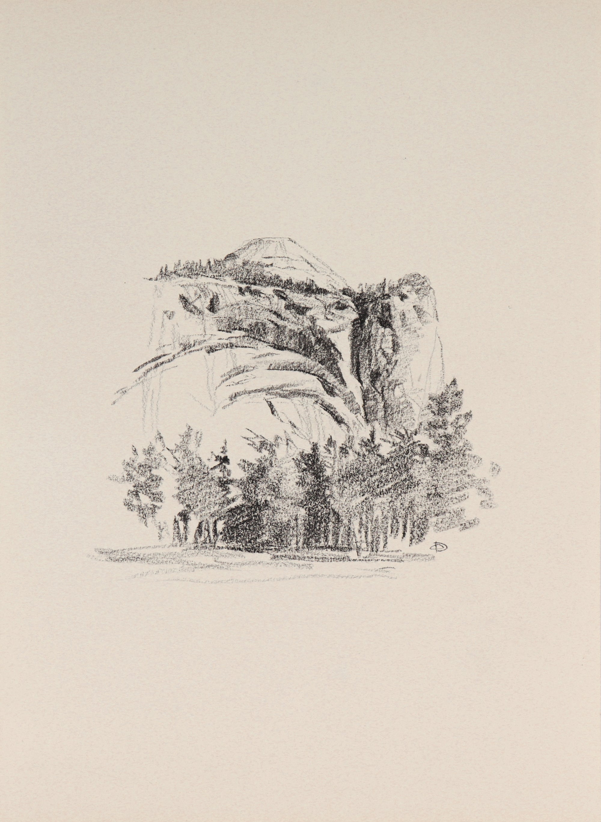 Monochromatic Yosemite Sketch<br>20th Century Graphite<br><br>#C5515