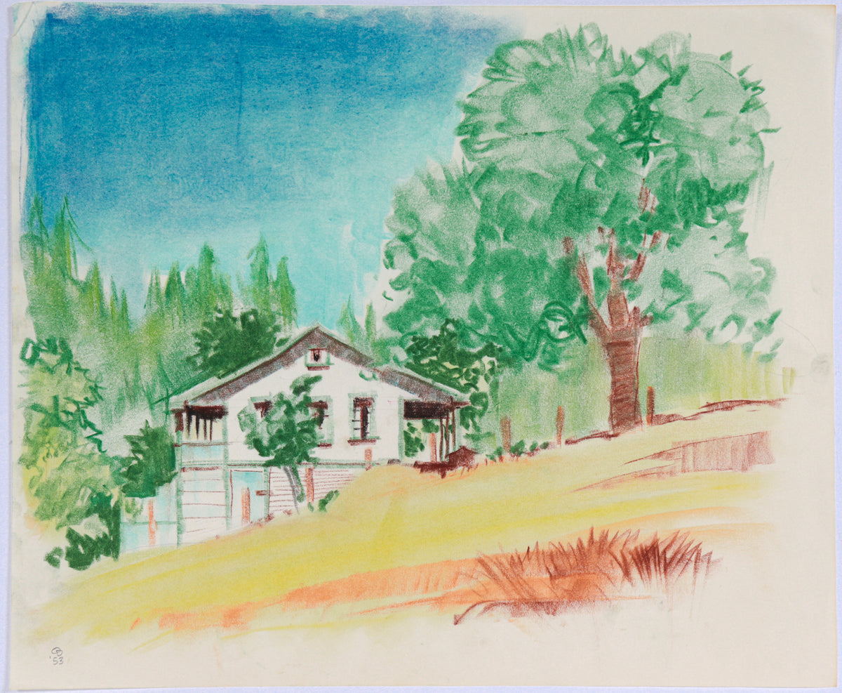 Craftsman Home on the Hillside &lt;br&gt;1953 Pastel&lt;br&gt;&lt;br&gt;#C5526