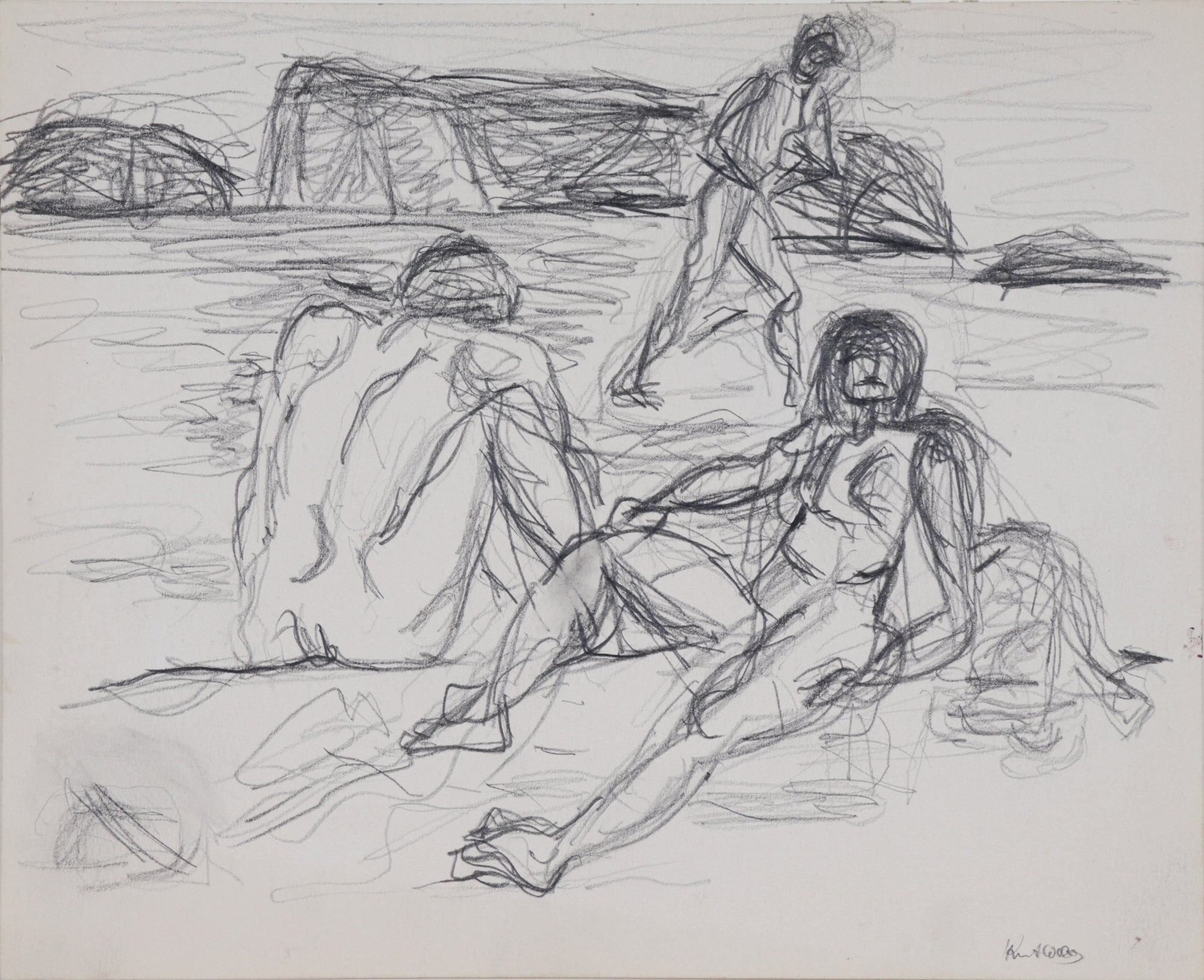 Reclining Nude Figures <br>20th Century Graphite <br><br>#C5633