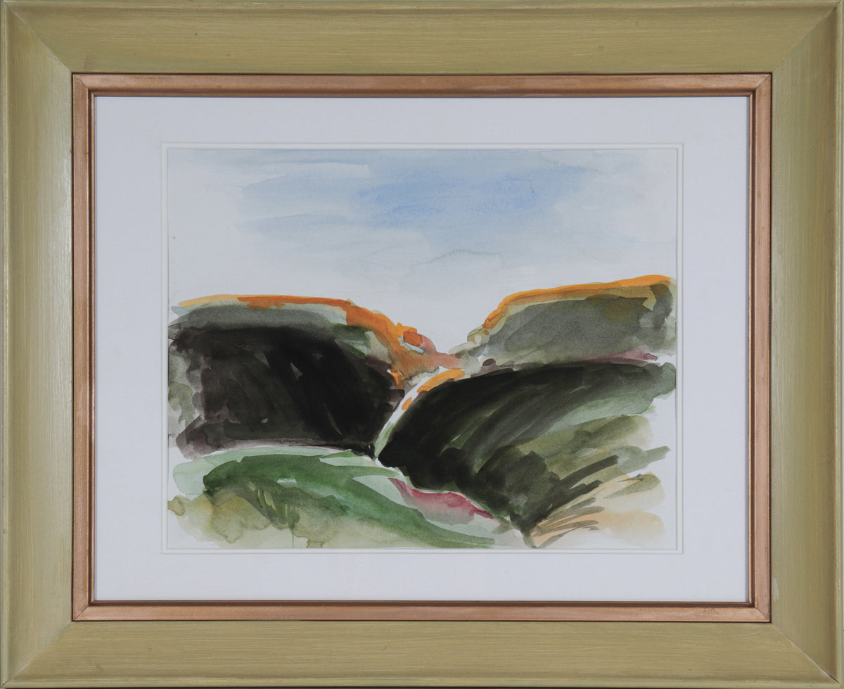 Abstracted California Hillside &lt;br&gt;20th Century Watercolor &lt;br&gt;&lt;br&gt;#C5663