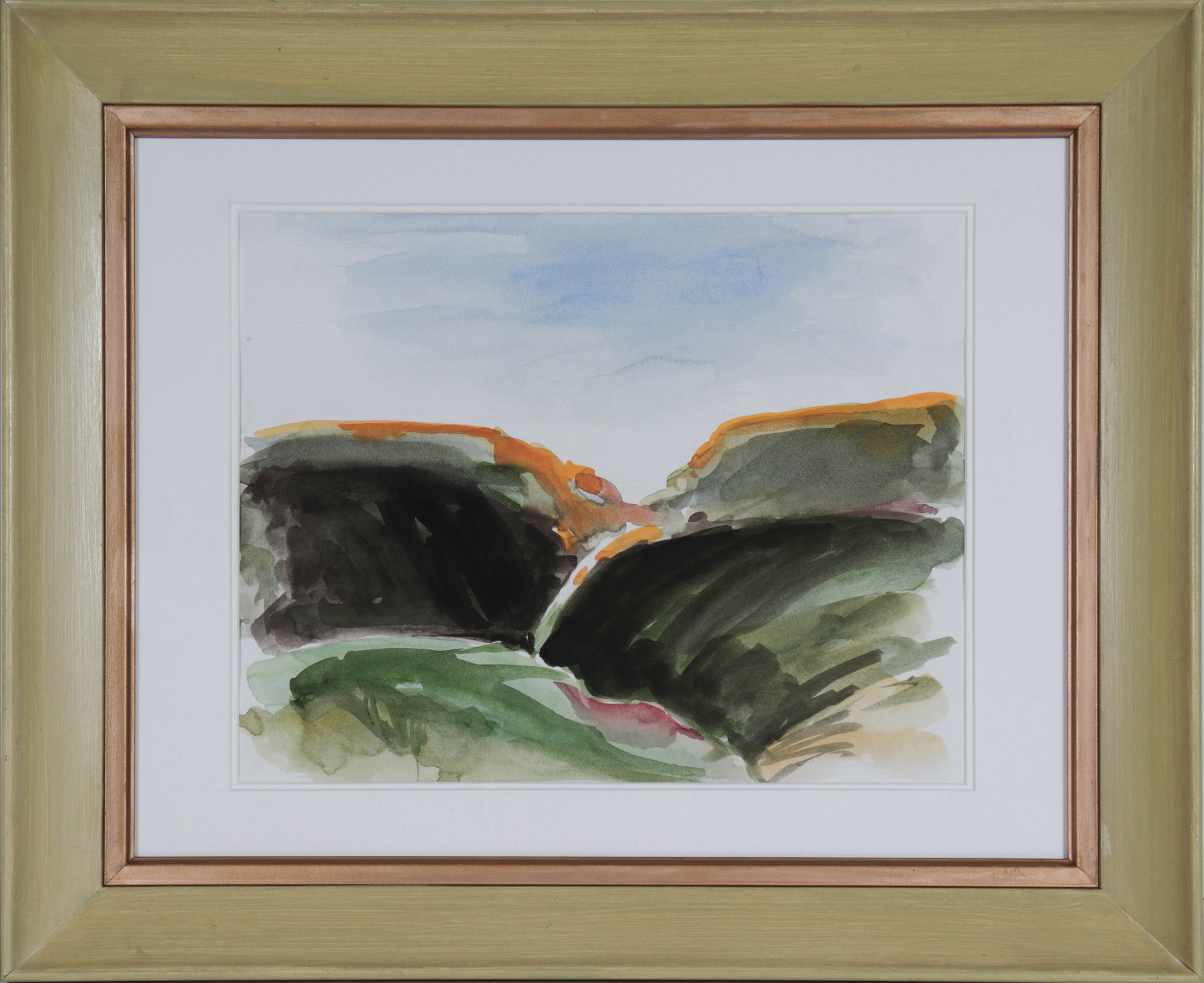 Abstracted California Hillside <br>20th Century Watercolor <br><br>#C5663