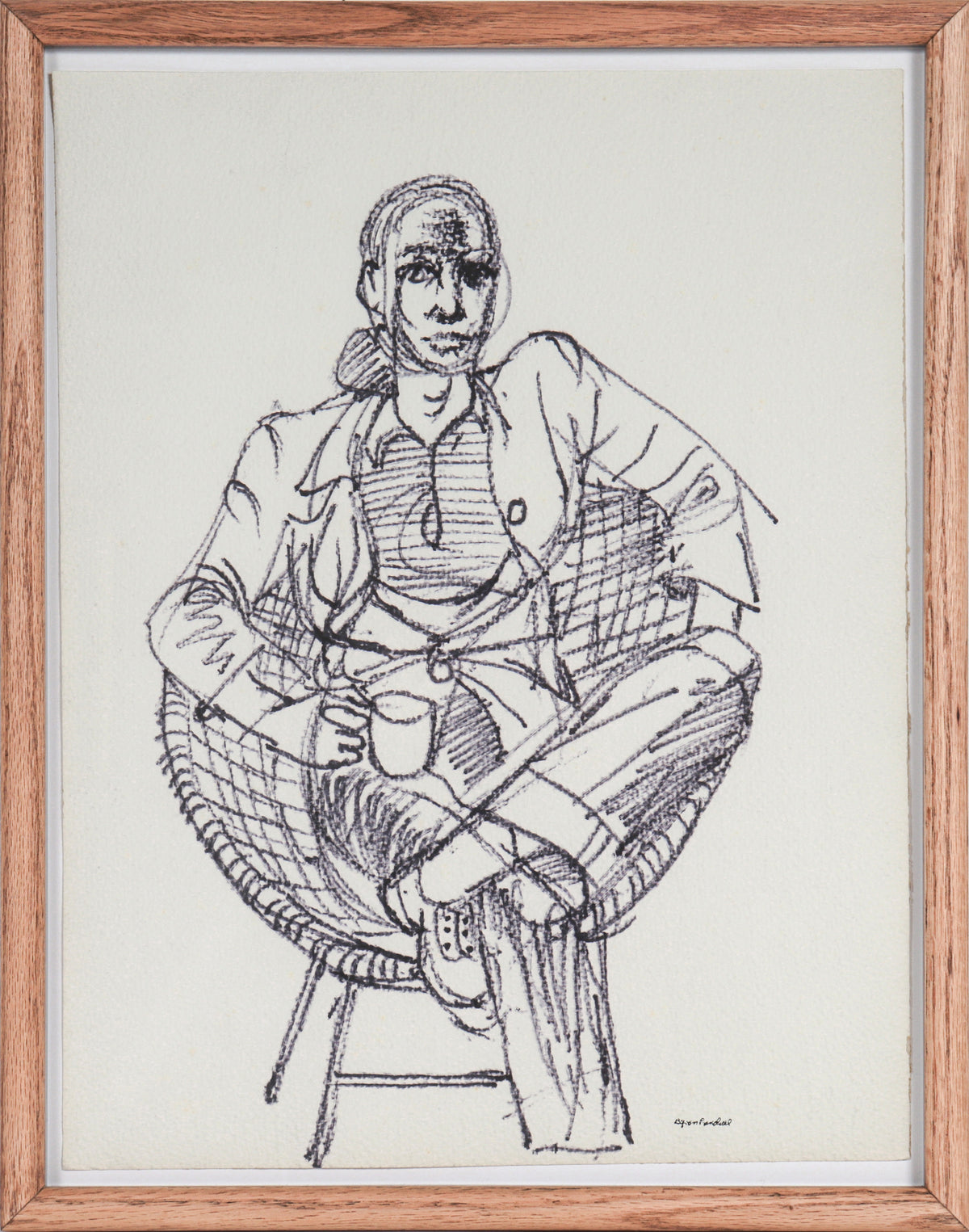 Relaxed Seated Figure &lt;br&gt;Mid Century Ink &lt;br&gt;&lt;br&gt;#C5681