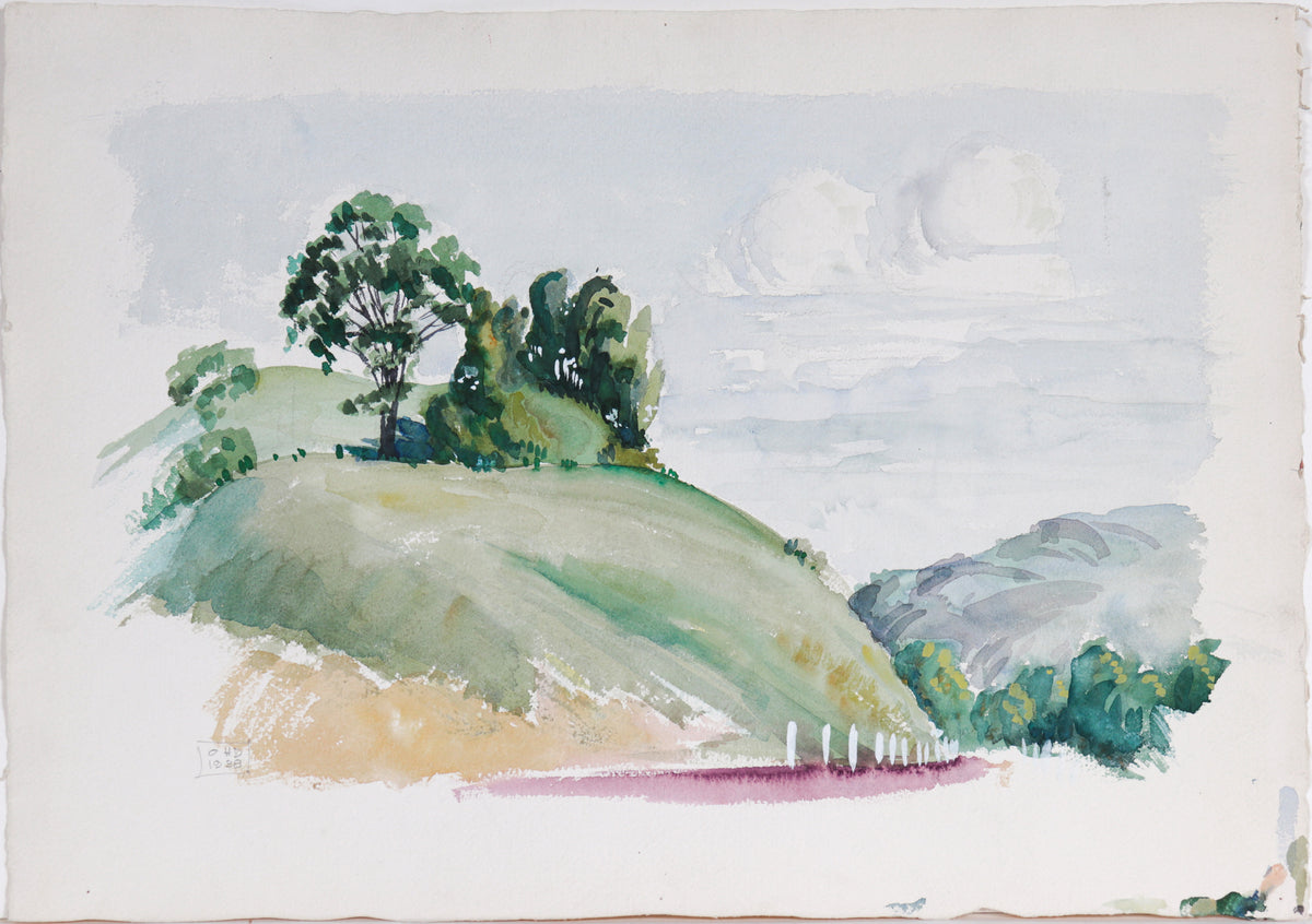 Northern California Hill Scene&lt;br&gt;1938 Watercolor&lt;br&gt;&lt;br&gt;#C5695