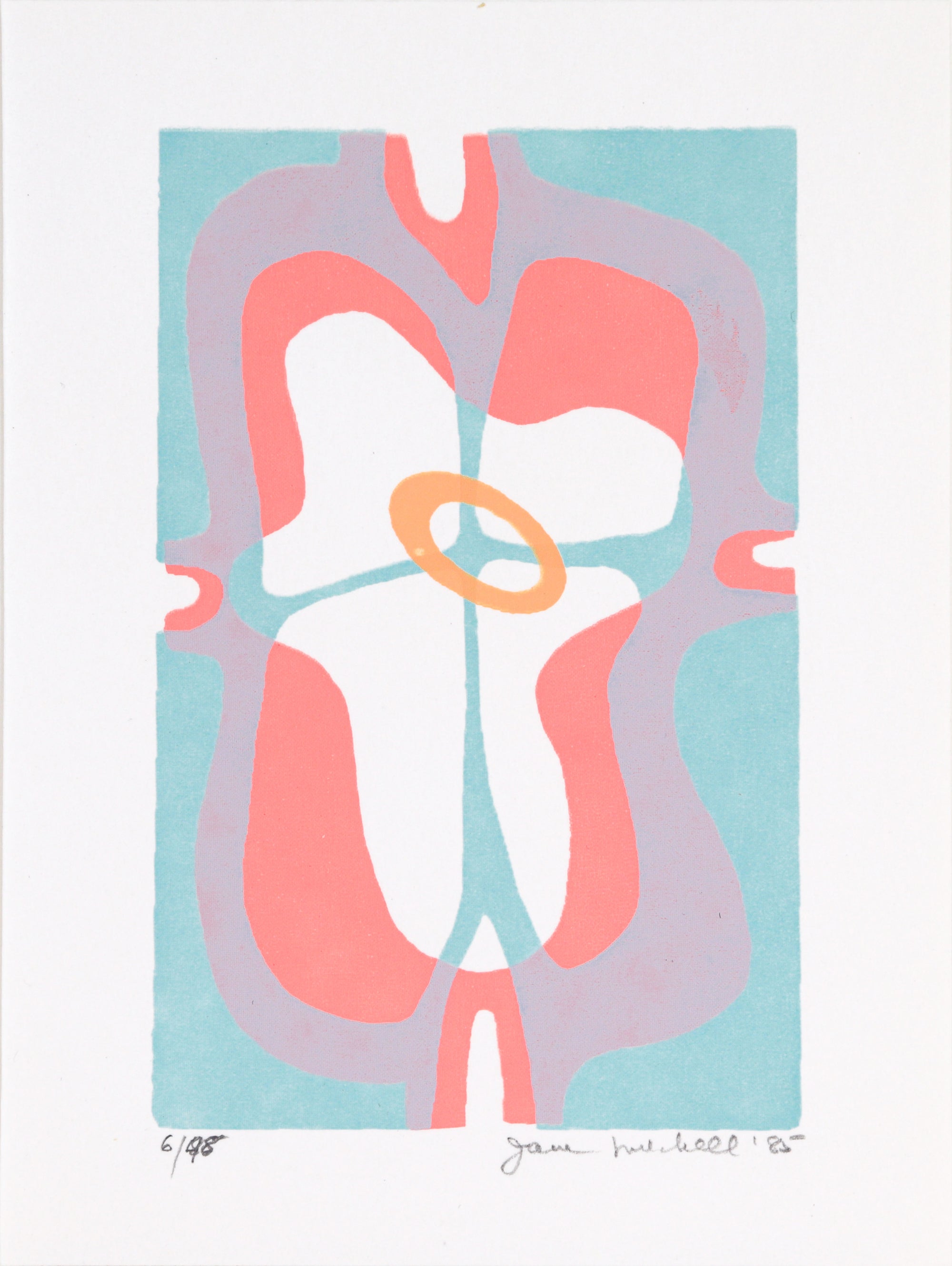 Modernist Organic Abstract<br>1985 Serigraph<br><br>#C5700