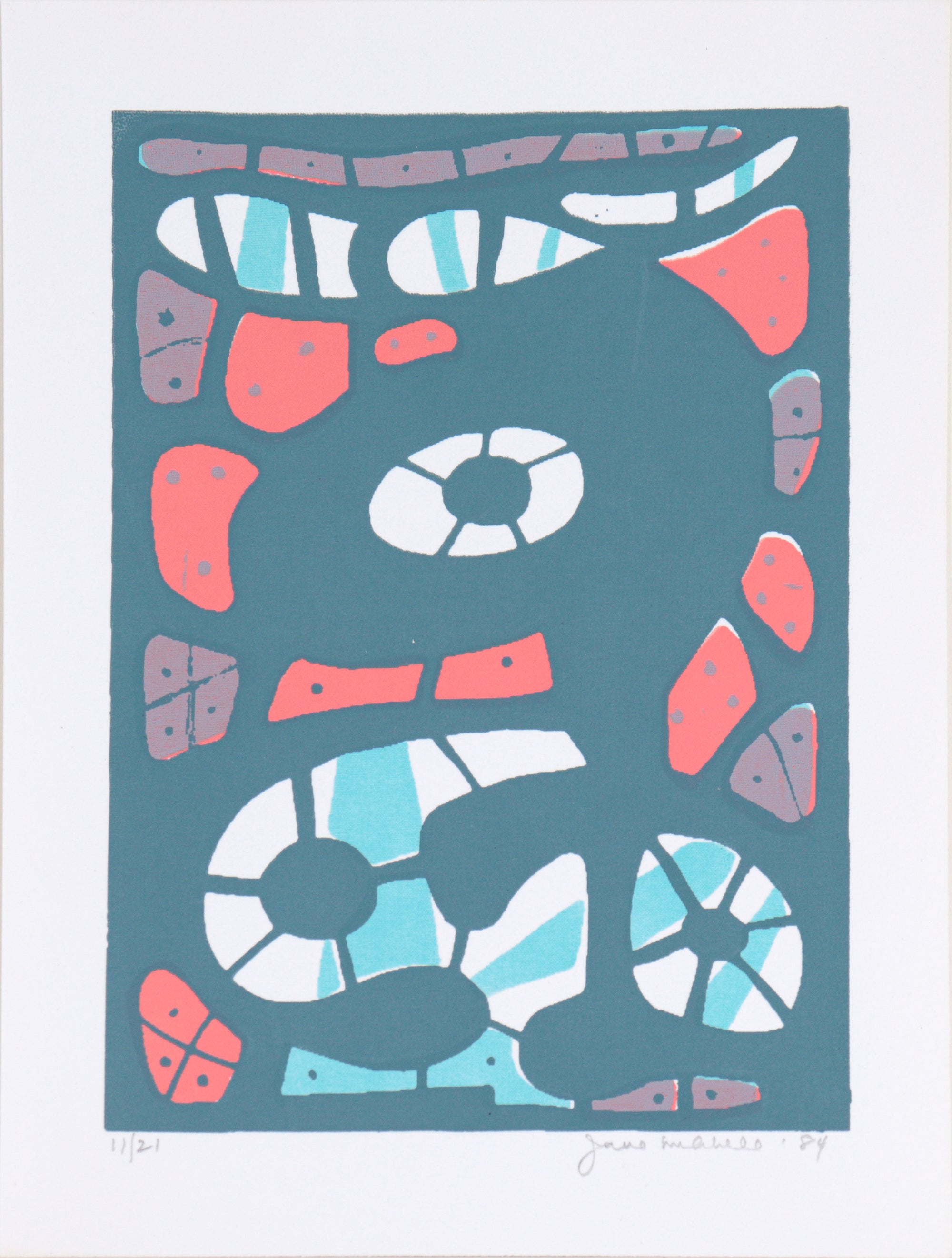 Patterned Geometric Forms<br>1984 Serigraph<br><br>#C5702
