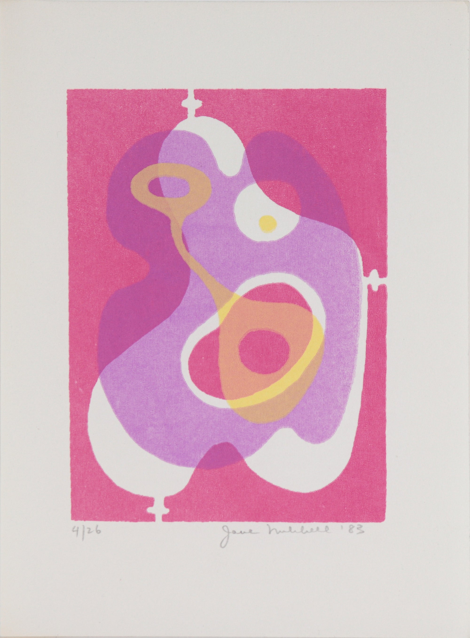Pink & Yellow Abstraction<br>1983 Serigraph<br><br>#C5703