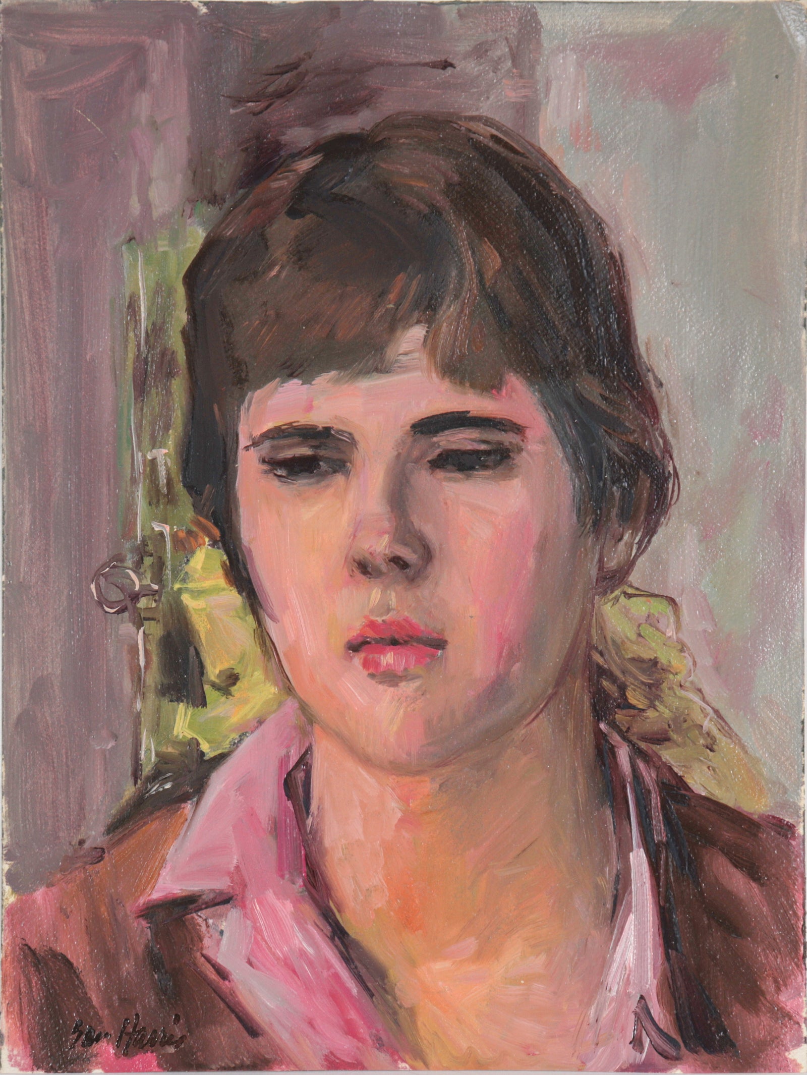 <I>Portrait of Linden</I> <br>20th Century Gouache<br><br>#C5705