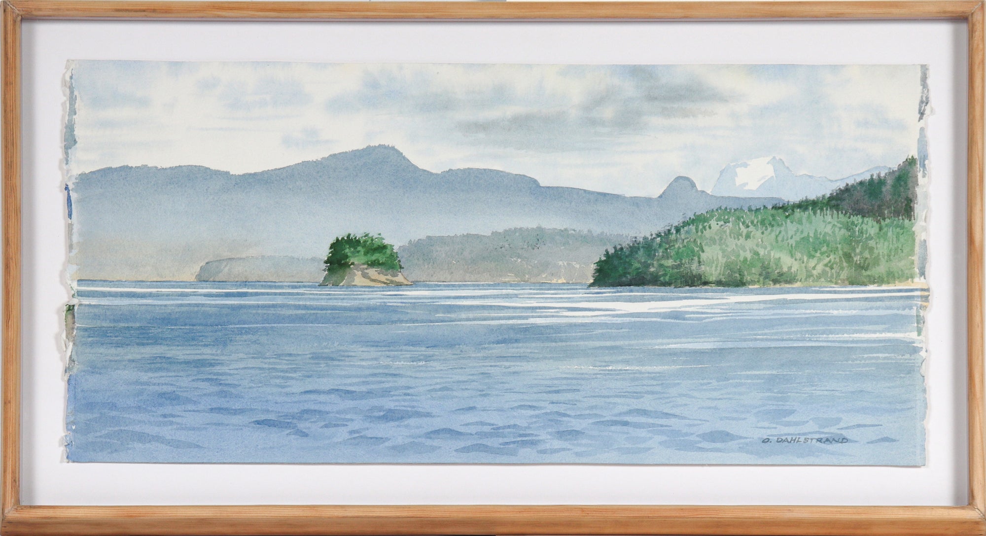 Serene Mountain Lake Scene <br>Mid Century Watercolor <br><br>#C5742