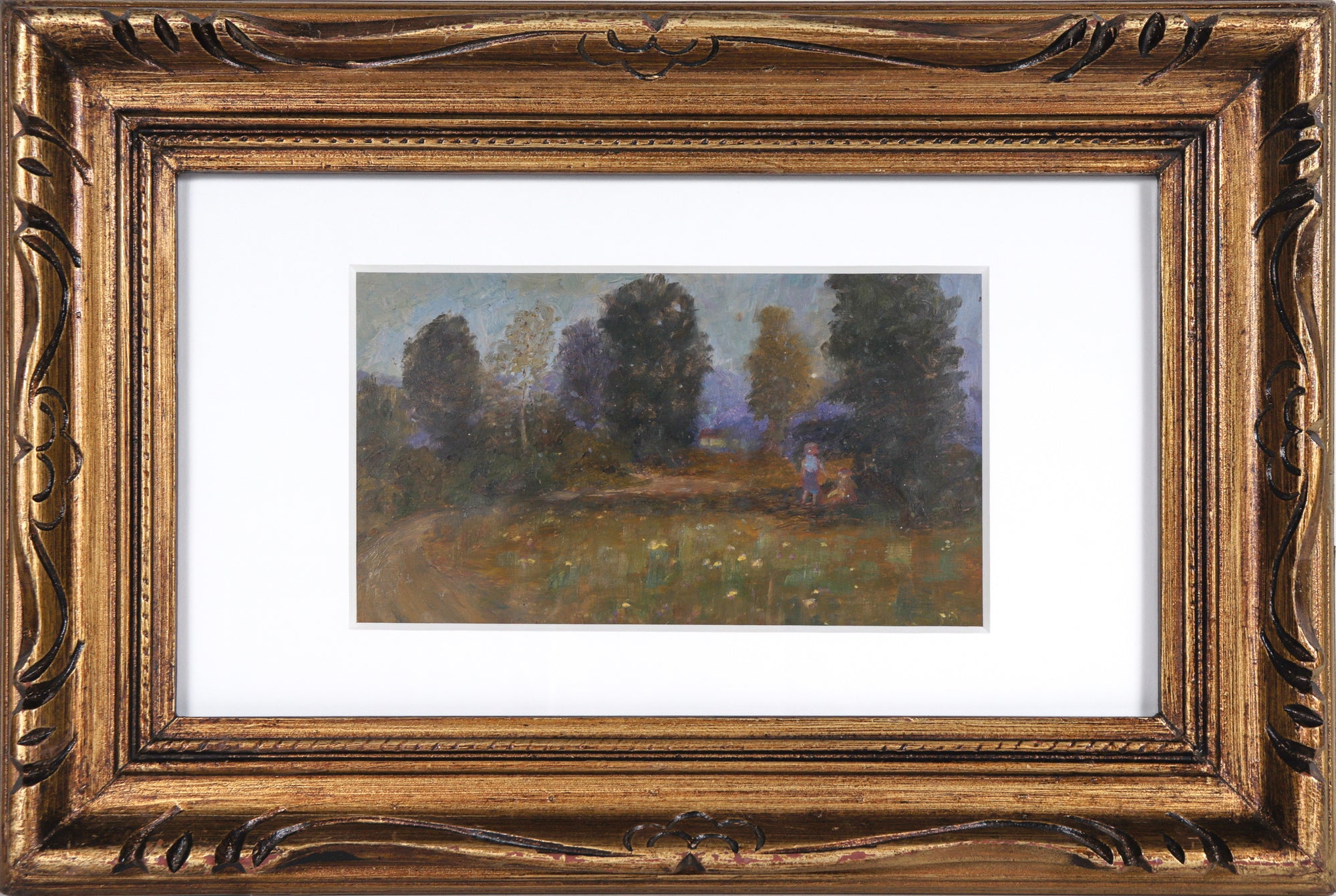 Meadow in the Forest <br>Early 20th Century Oil <br><br>#C5794