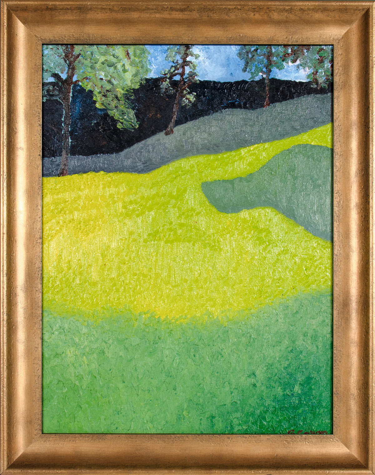 Mendocino Landscape in Green &amp; Yellow &lt;br&gt;2024 Oil&lt;br&gt;&lt;br&gt;#C5834