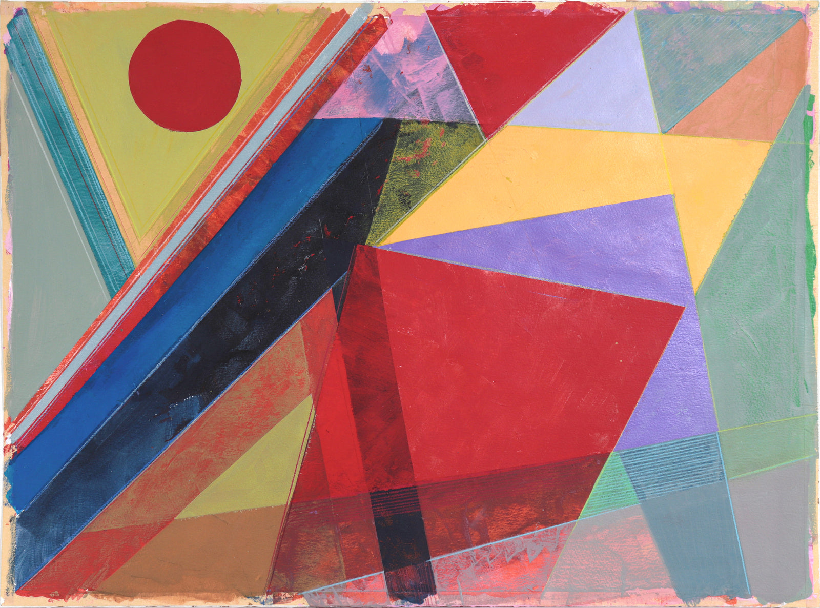 <i>Untitled (Architecture Series with Red Sun Disc)</i> <br>1989 Acrylic <br><br>#C5846