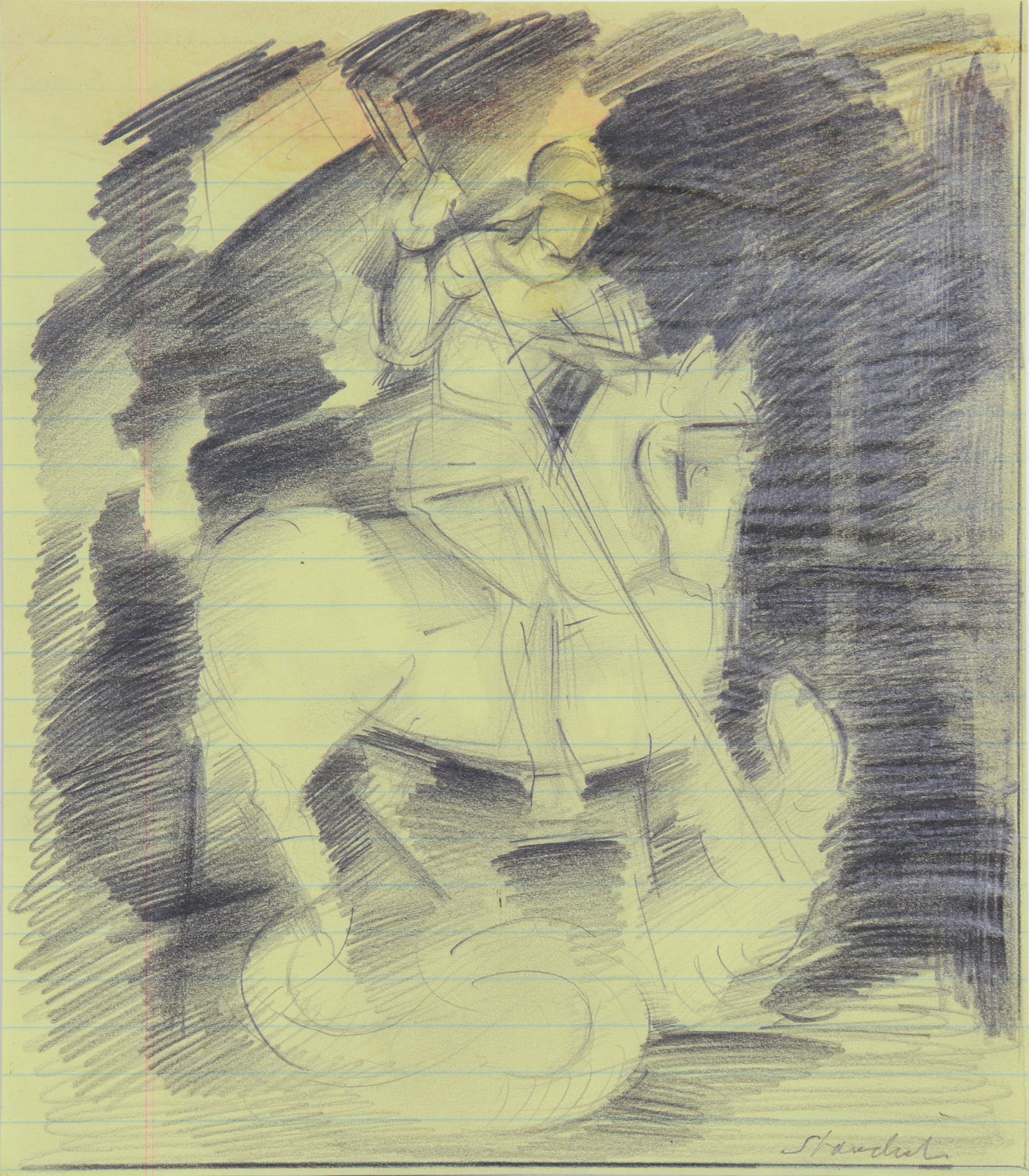 Study for St. George & The Dragon <br>20th Century Graphite <br><br>#C5850