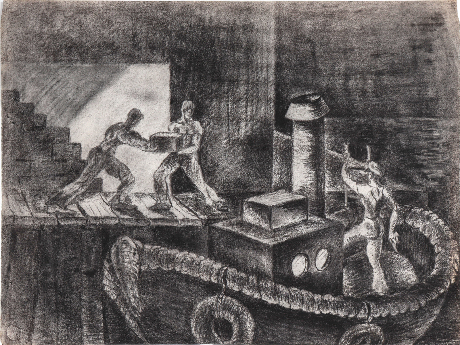 Dock Workers <br>Mid Century Charcoal <br><br>#C5855